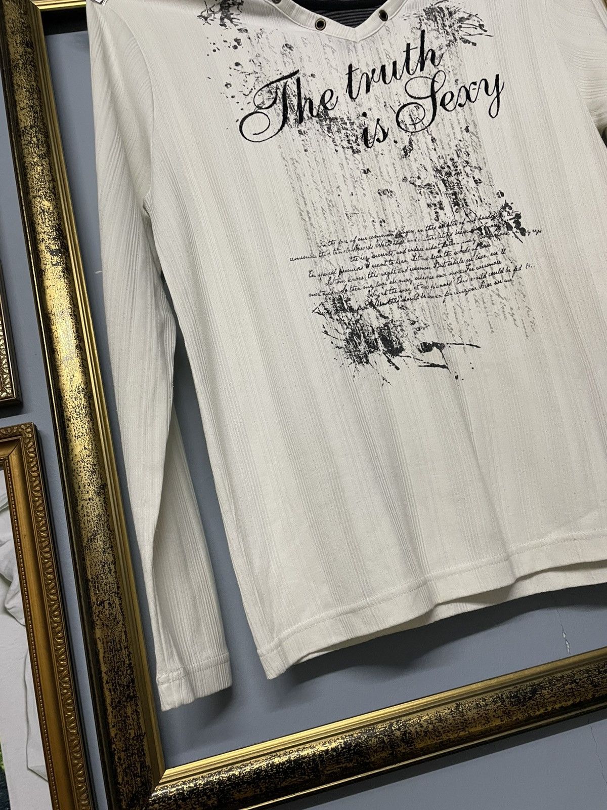 Japanese Brand Vintage 1990s Japan Designer Spinash Poem The Truth Sexy Tee Size US M / EU 48-50 / 2 - 4 Thumbnail