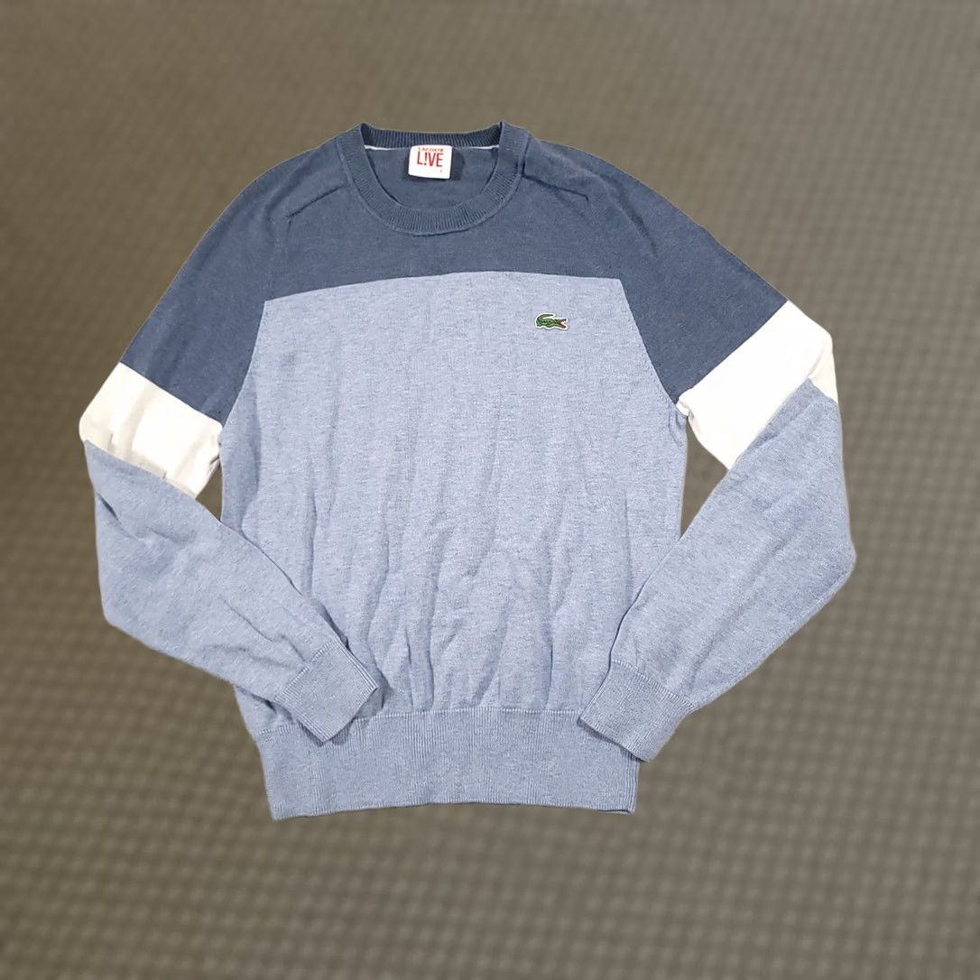 Lacoste Lacoste Live Sweater Crew Neck Colorblock Mens XS Blue Knit Pullover Size Regular Long Sleeve Size US XS / EU 42 / 0 - 1 Thumbnail
