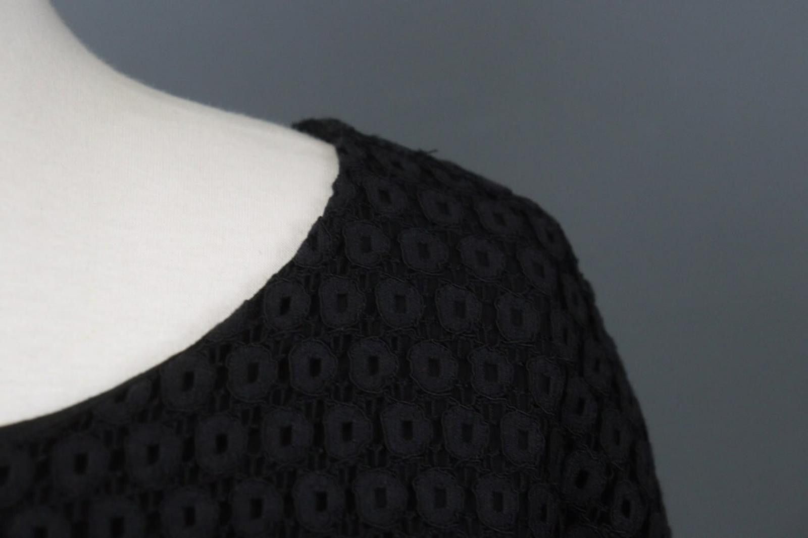 Designer Cop Copine Black Cotton Lace Boat Blouse Top Size 42 Size M / US 6-8 / IT 42-44 - 6 Thumbnail
