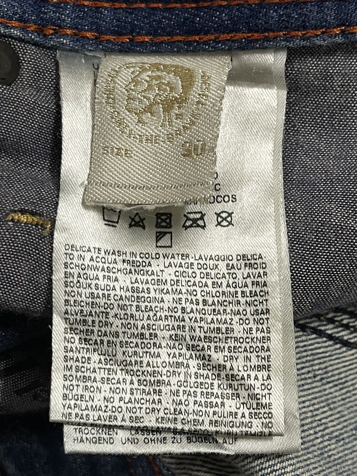 Diesel Vintage Diesel Industry Blue Faded Wash Distress Jeans Size US 33 - 11 Thumbnail