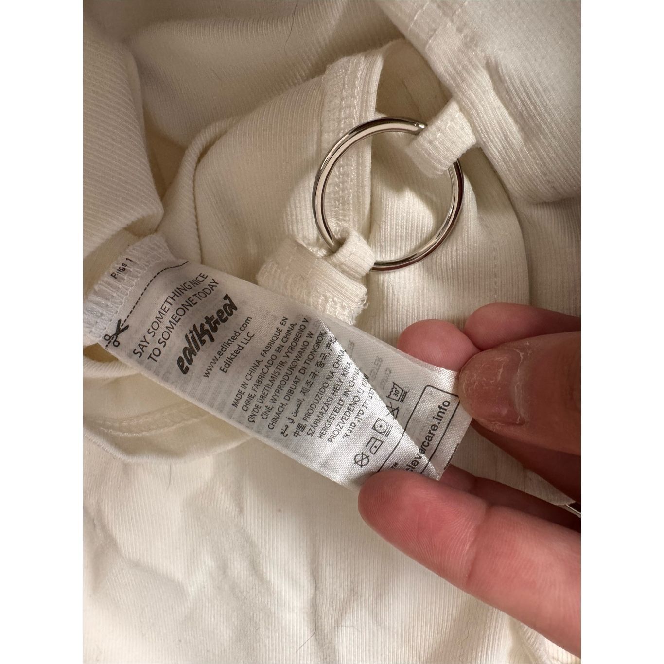 Other Edikted White Ring Detail Long Sleeve Crop Top Size XLARGE Size XL / US 12-14 / IT 48-50 - 7 Thumbnail