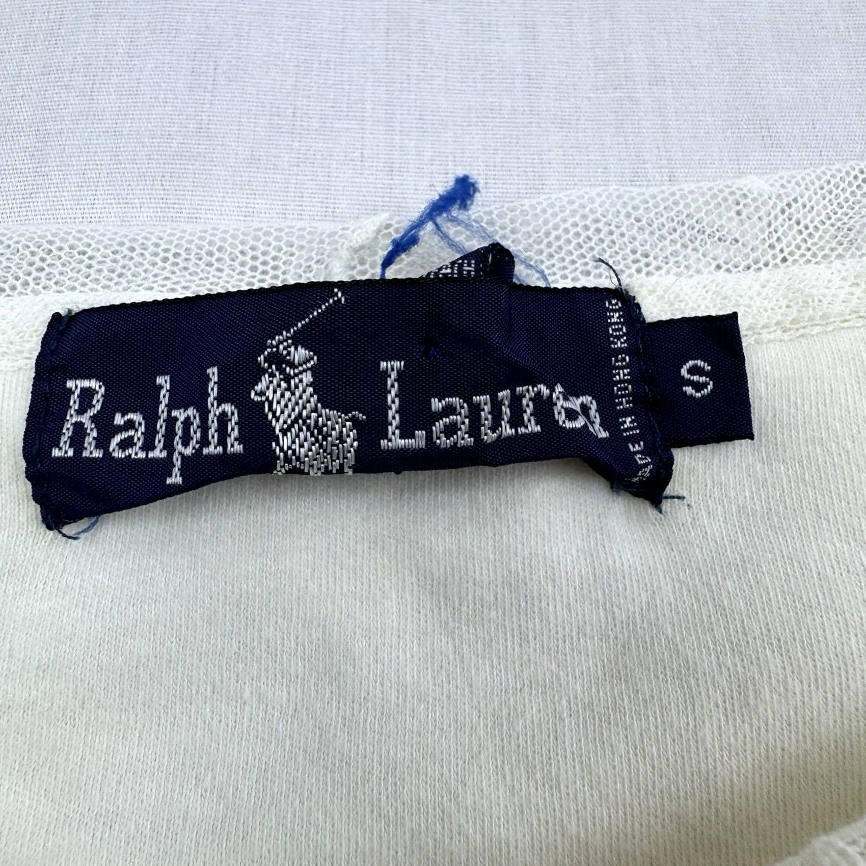 Ralph Lauren VINTAGE Ralph Lauren Womens Top Henley Lace Collar 1980s Designer Shirt/Top Beige Cotton Short Sleeve S Ladies Mens Womens Size S / US 4 / IT 40 - 4 Thumbnail