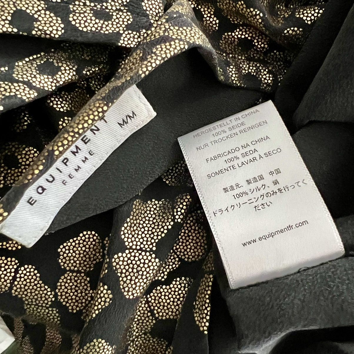 Equipment Equipment Femme Riley Metallic Floral Print Tee Black Gold Size M / US 6-8 / IT 42-44 - 7 Thumbnail