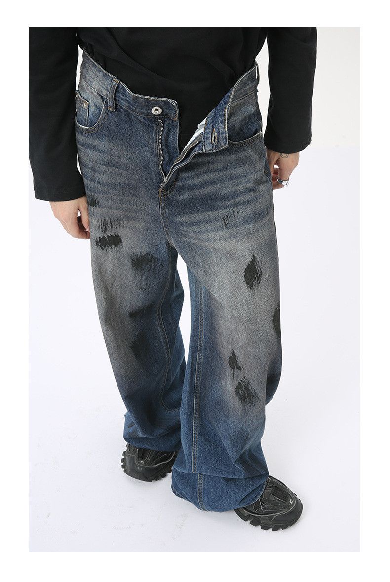 Japanese Brand × Jean Street Fashion Ink-Splashed Straight Washed Jeans Size US 32 / EU 48 - 5 Thumbnail