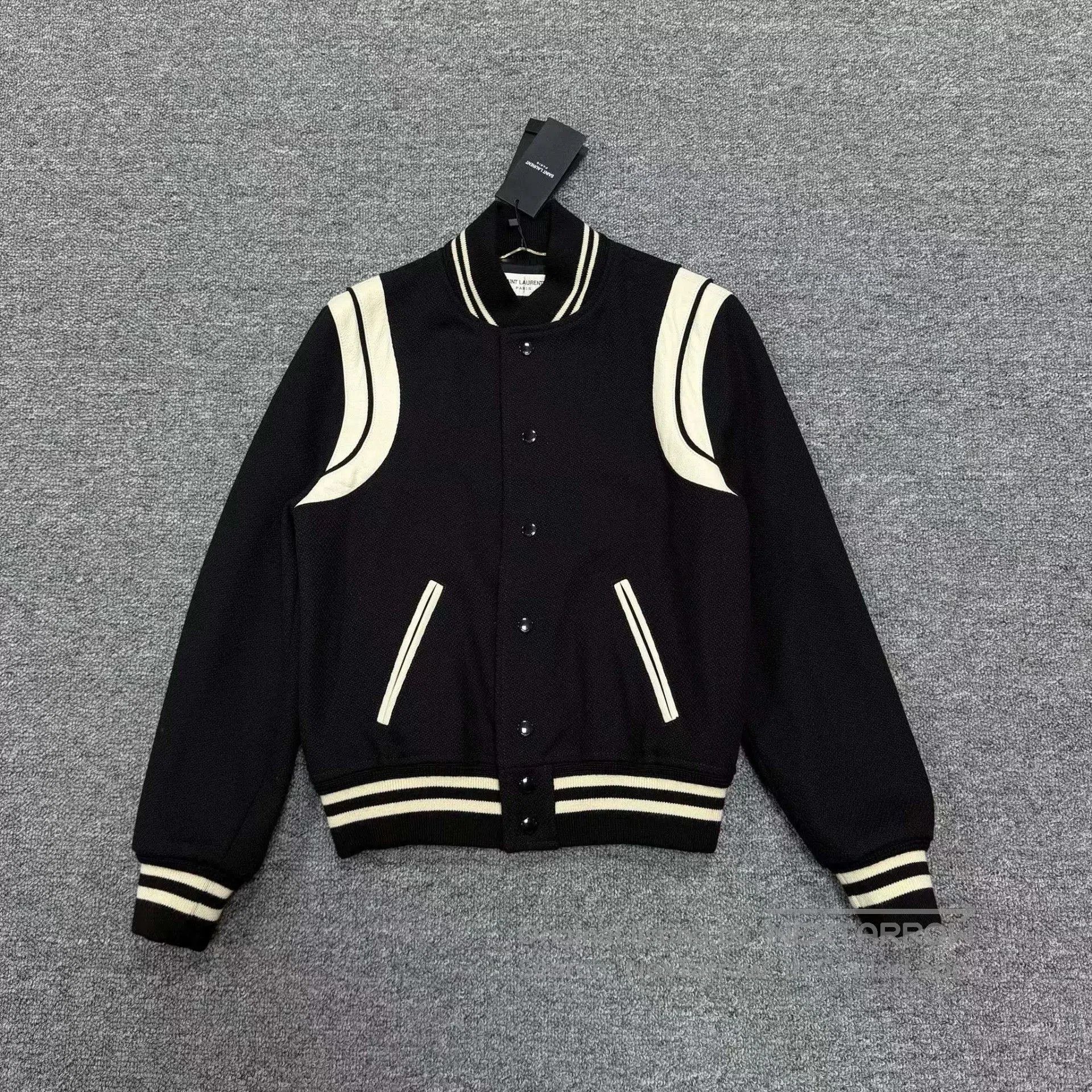 Saint Laurent Paris Saint Laurent Black White Baseball Jacket. Size US M / EU 48-50 / 2 - 1 Thumbnail