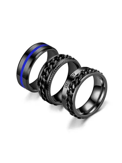 Ring Of Fire 3PCS Unisex Decor Rings Size ONE SIZE - 1 Thumbnail