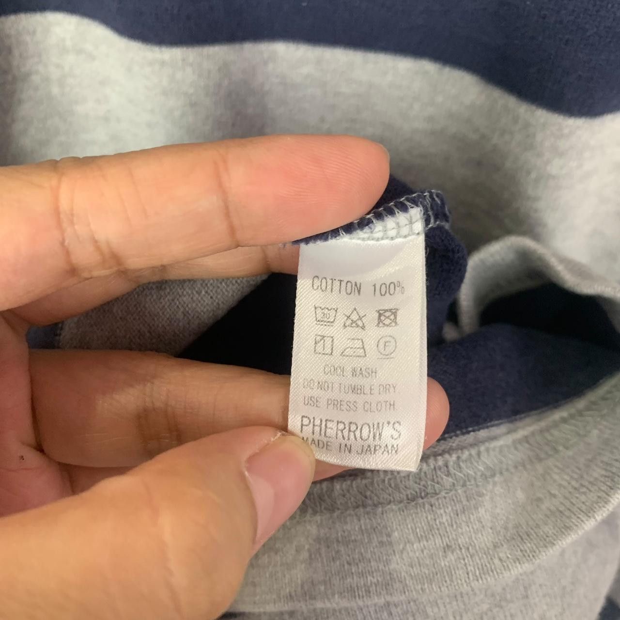 Vintage Vintage PHERROWS JAPANESE DENIM Union Made Striped Tee Shirt Size US XL / EU 56 / 4 - 6 Thumbnail