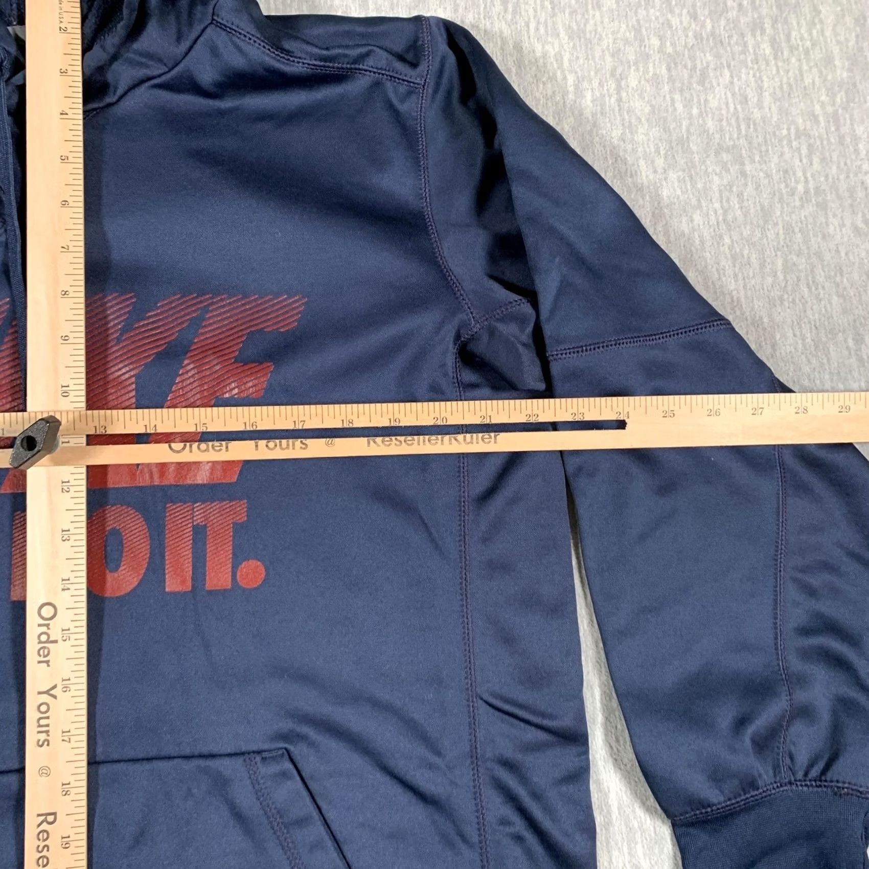 Nike Nike Dri-FIT Hoodie Mens Large Navy Blue Just Do It Pullover Graphic Sweatshirt Size US L / EU 52-54 / 3 - 7 Thumbnail