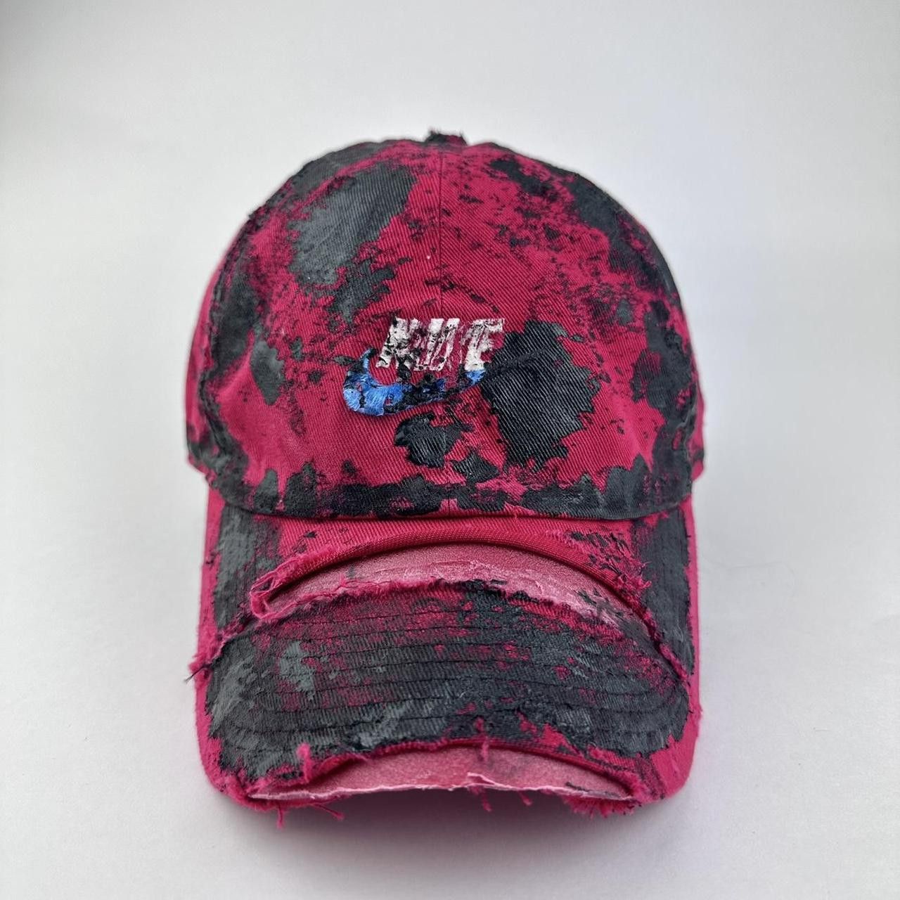 Nike ASTROBOI* X Nike 'Comet' Red/Black Painted Distressed Hat Size ONE SIZE - 1 Thumbnail
