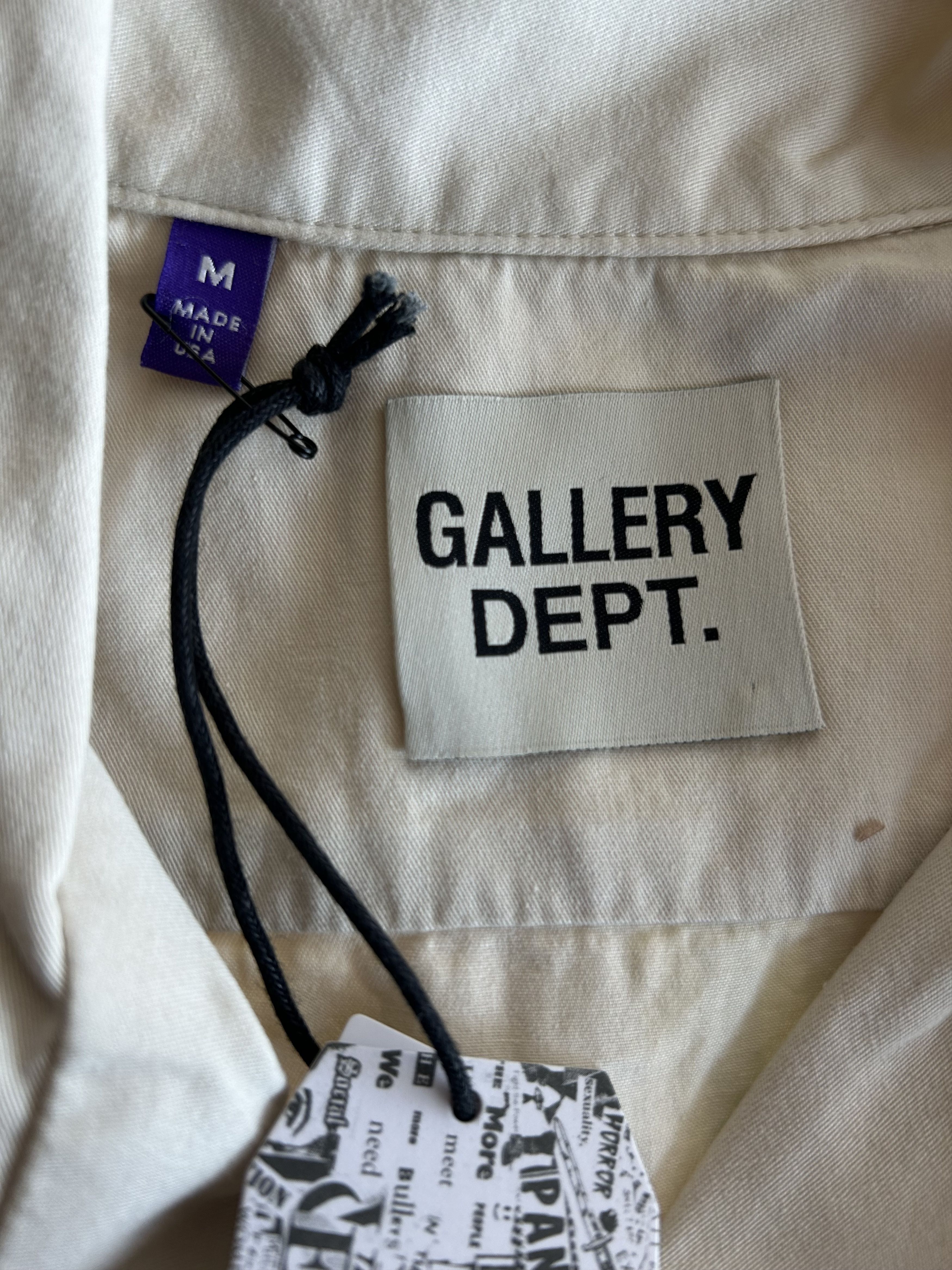 Gallery Dept. Antique White Mechanic Short Sleeve Button Up Shirt Size US M / EU 48-50 / 2 - 3 Thumbnail