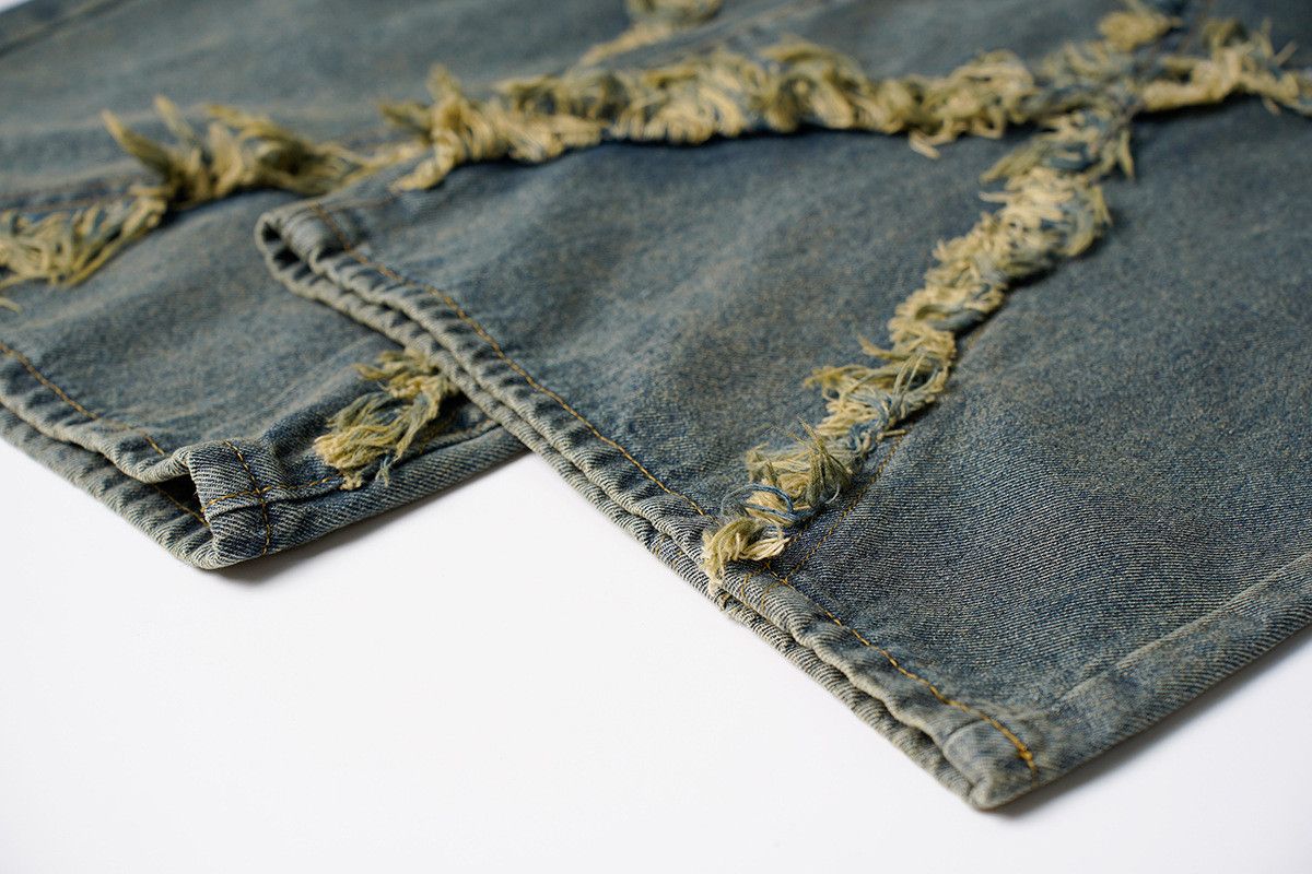 Vintage American retro patchwork loose straight leg jeans for men Size US 32 / EU 48 - 6 Thumbnail