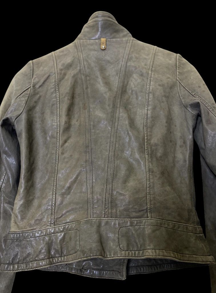 Distressed Mackage Lamb Leather Biker Jacket Women