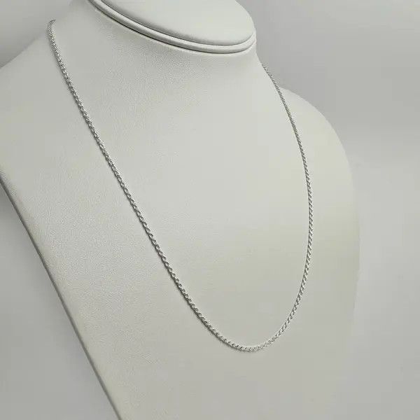 Jewelry Silver Chain Solid .925 Silver Rope Chain 1.5mm 20 Inches Size ONE SIZE - 2 Thumbnail
