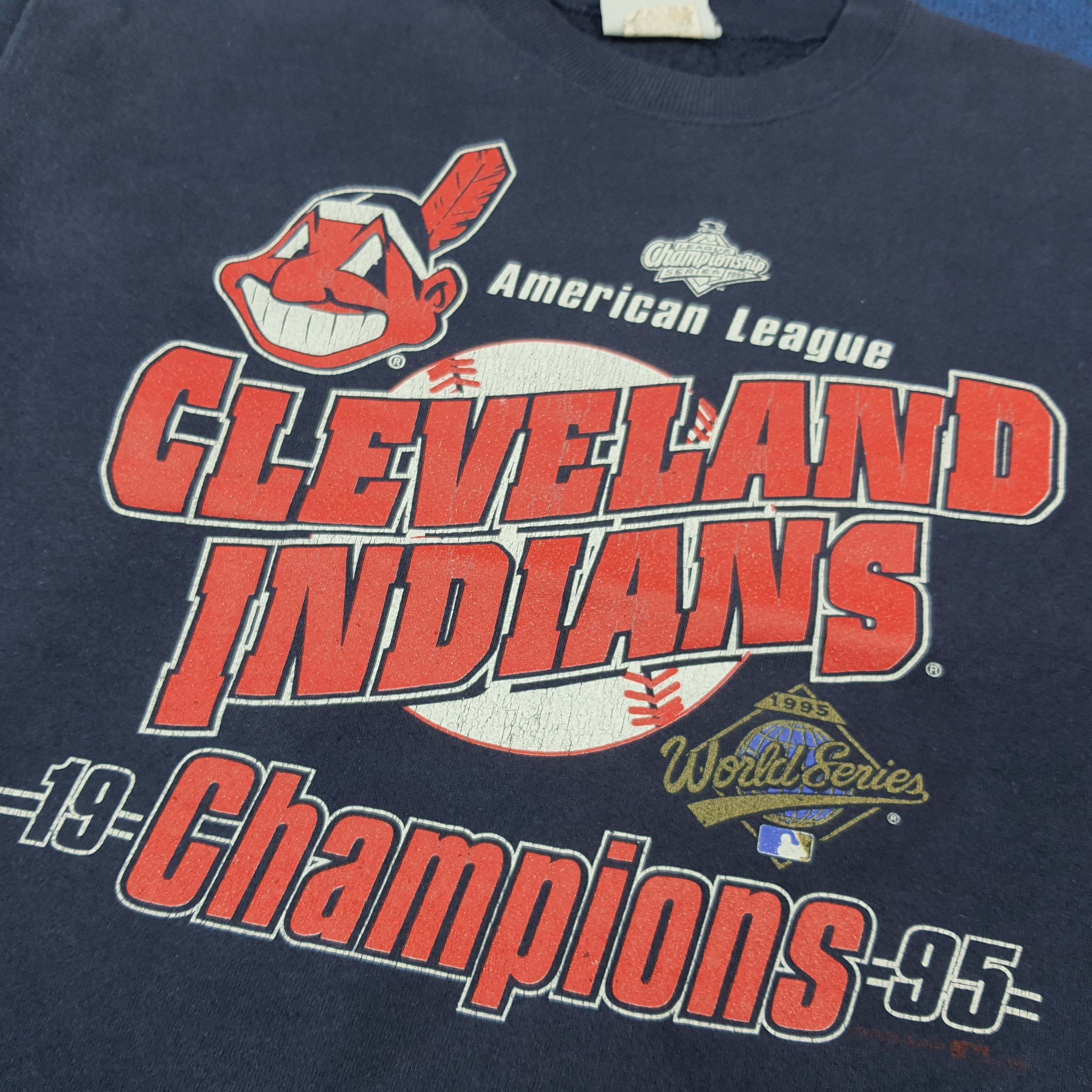 Lee Vintage 90s Cleveland Indians World Sweatshirt C287N12 Size US L / EU 52-54 / 3 - 2 Thumbnail