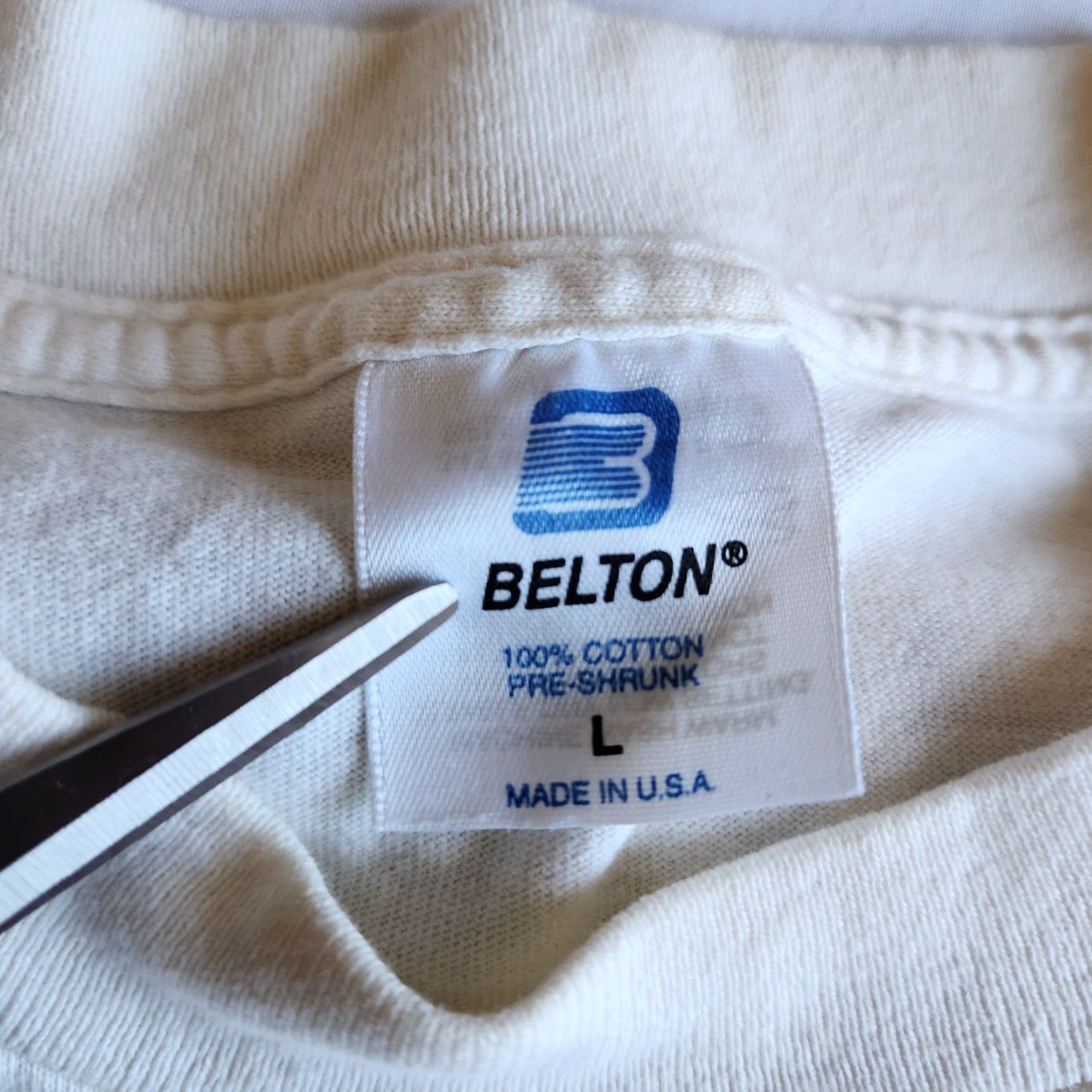 Vintage VINTAGE belton T-Shirt Cowboys Association Graphic Print Double-Sided L 90s USA Made White Crew Neck Mens Regular Short Sleeve Size US L / EU 52-54 / 3 - 5 Thumbnail