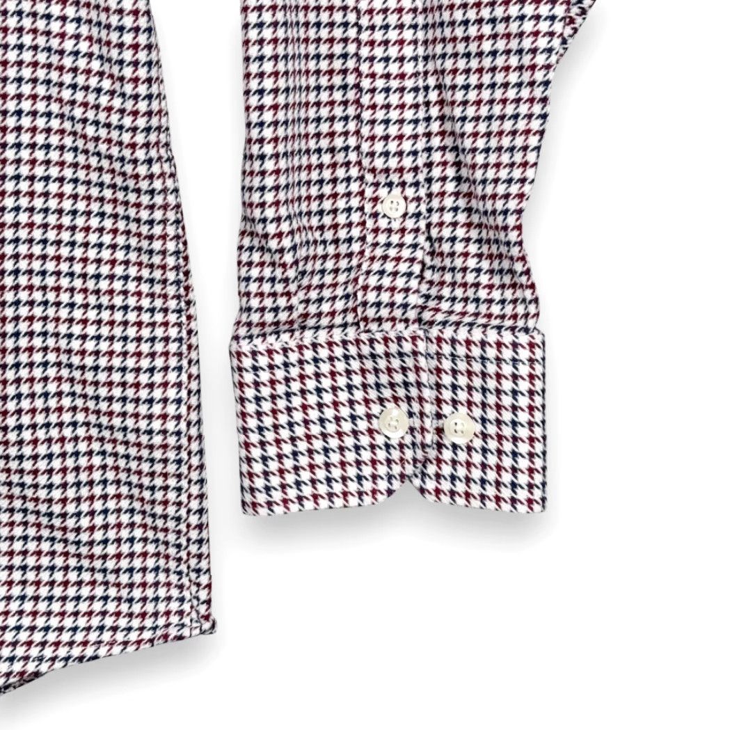 Johnston & Murphy Johnston Murphy Shirt Adult 2XL White Cotton Houndstooth Check Button-Up Jeans? Size US XXL / EU 58 / 5 - 6 Thumbnail