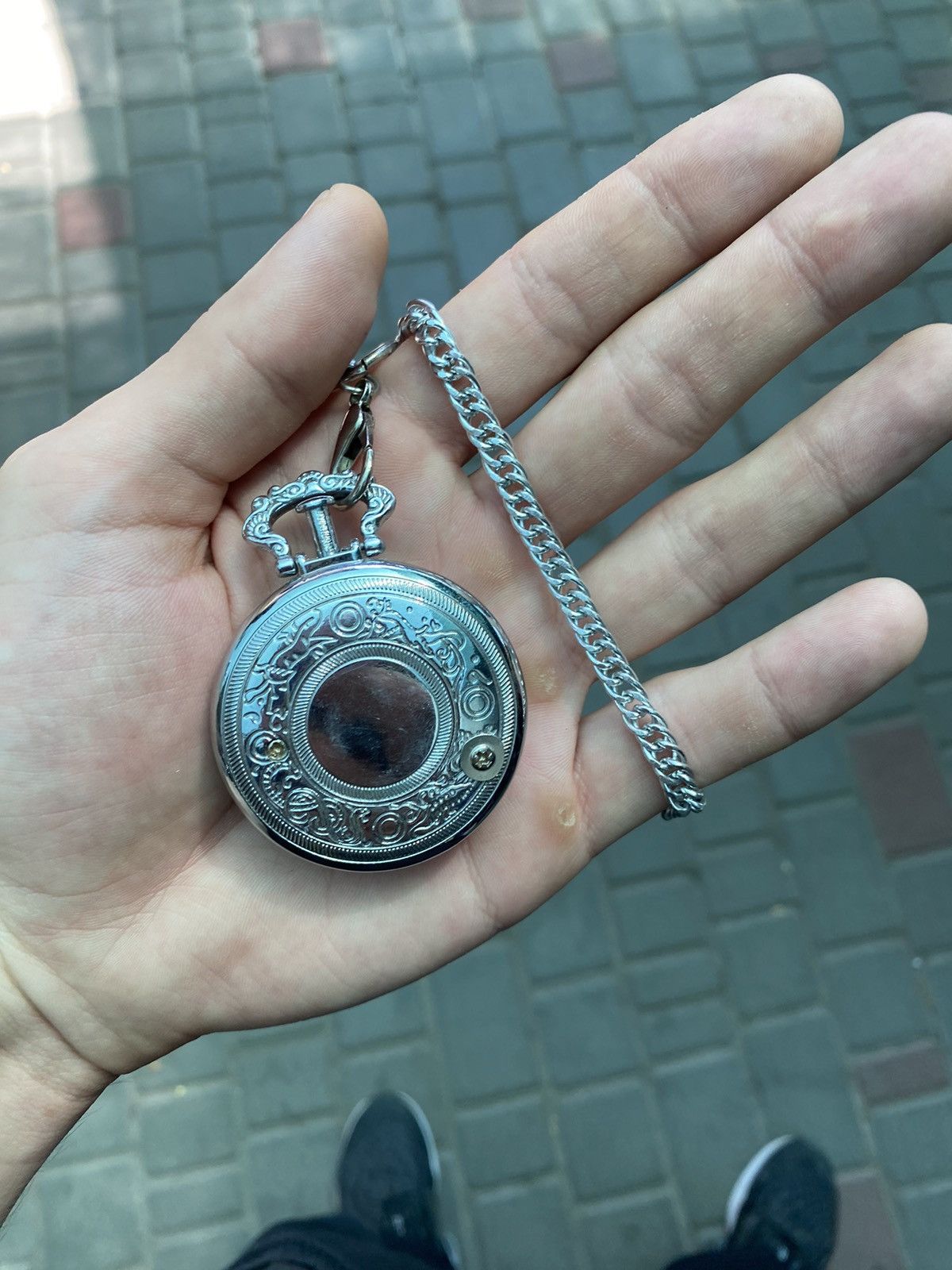 Jewelry Digital Pocket Watch. Silver Tone Eagle Design Size ONE SIZE - 3 Thumbnail