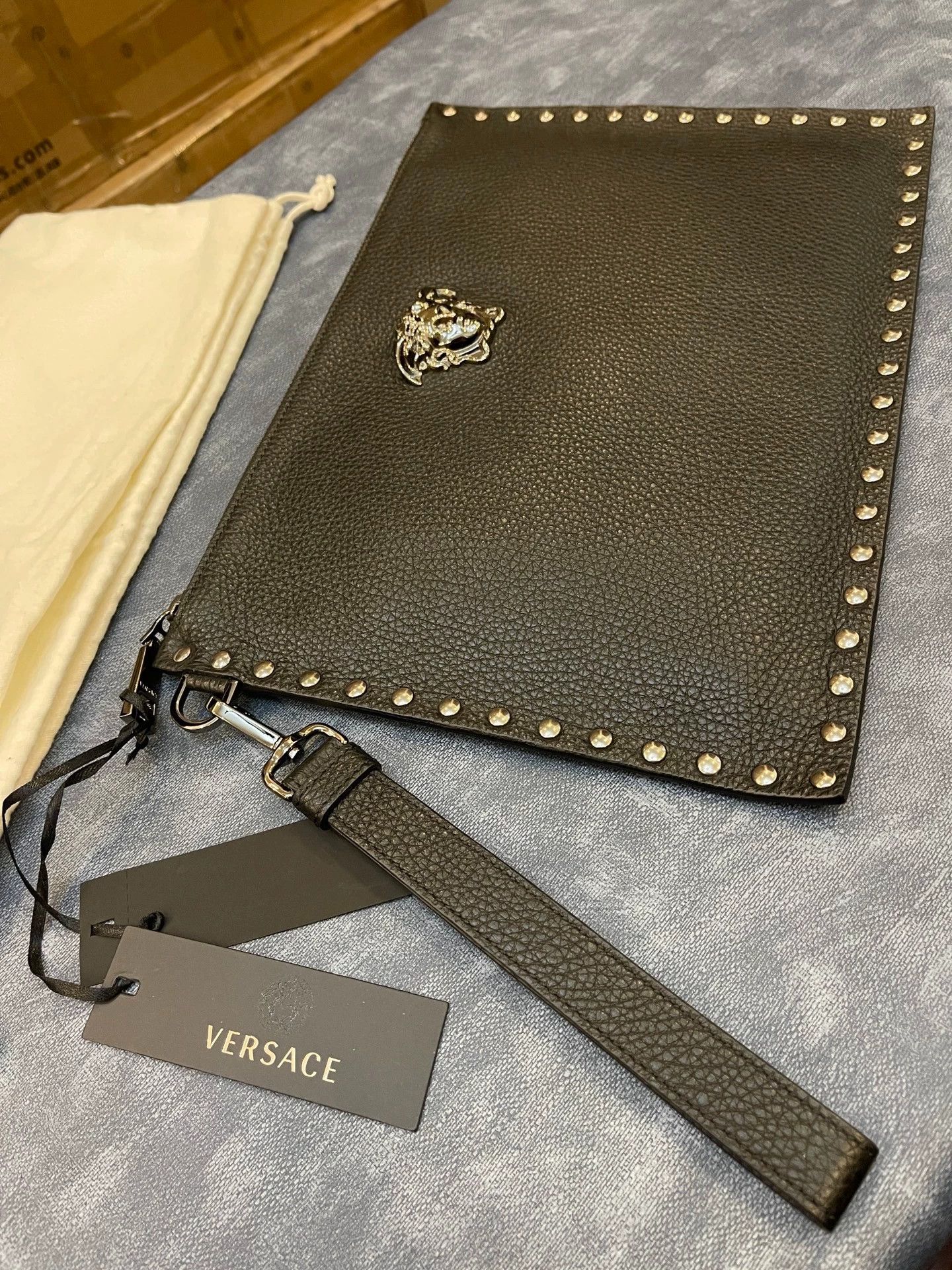 Versace Versace Envelope Handbag Litchi Grain Calfskin Size ONE SIZE - 1 Thumbnail