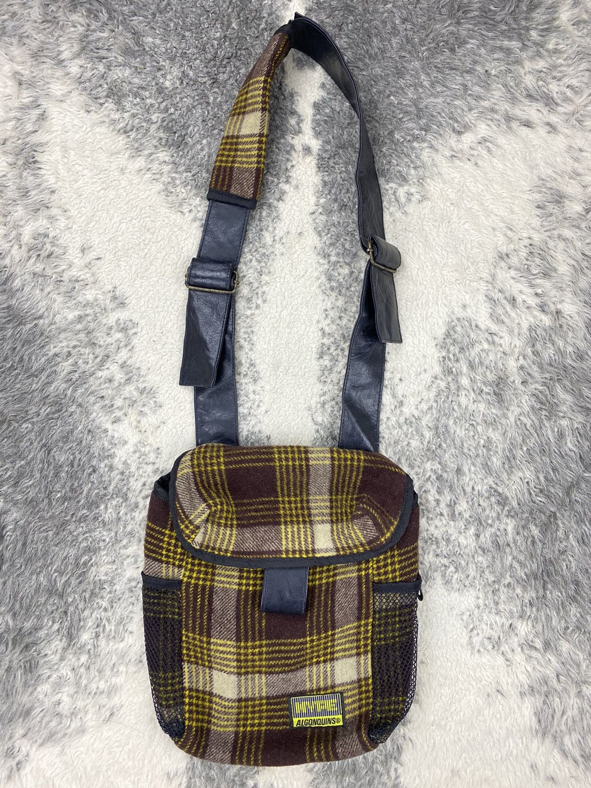Japanese Brand × Seditionaries 🔥RARE🔥 ALGONQUINS Yellow Tartan Cross Body Bag Wool+Leather Size ONE SIZE - 1 Thumbnail