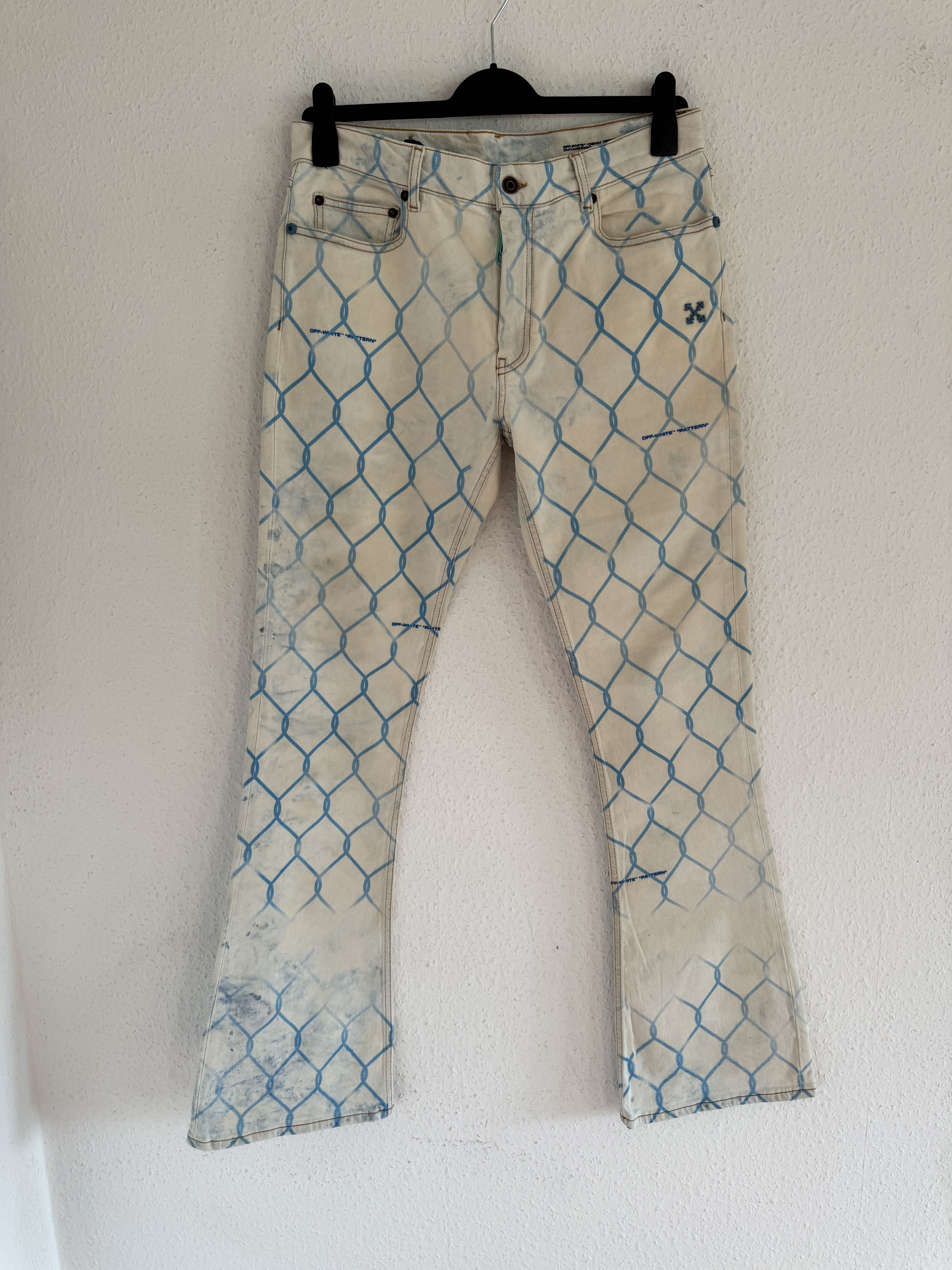 Off-White Flared fence-print jeans Size US 34 / EU 50 - 1 Thumbnail