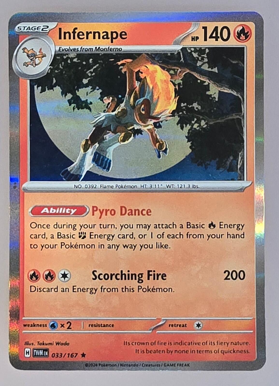 Pokemon Infernape Holo Rare from the Twilight Masquerade set Size ONE SIZE - 1 Thumbnail