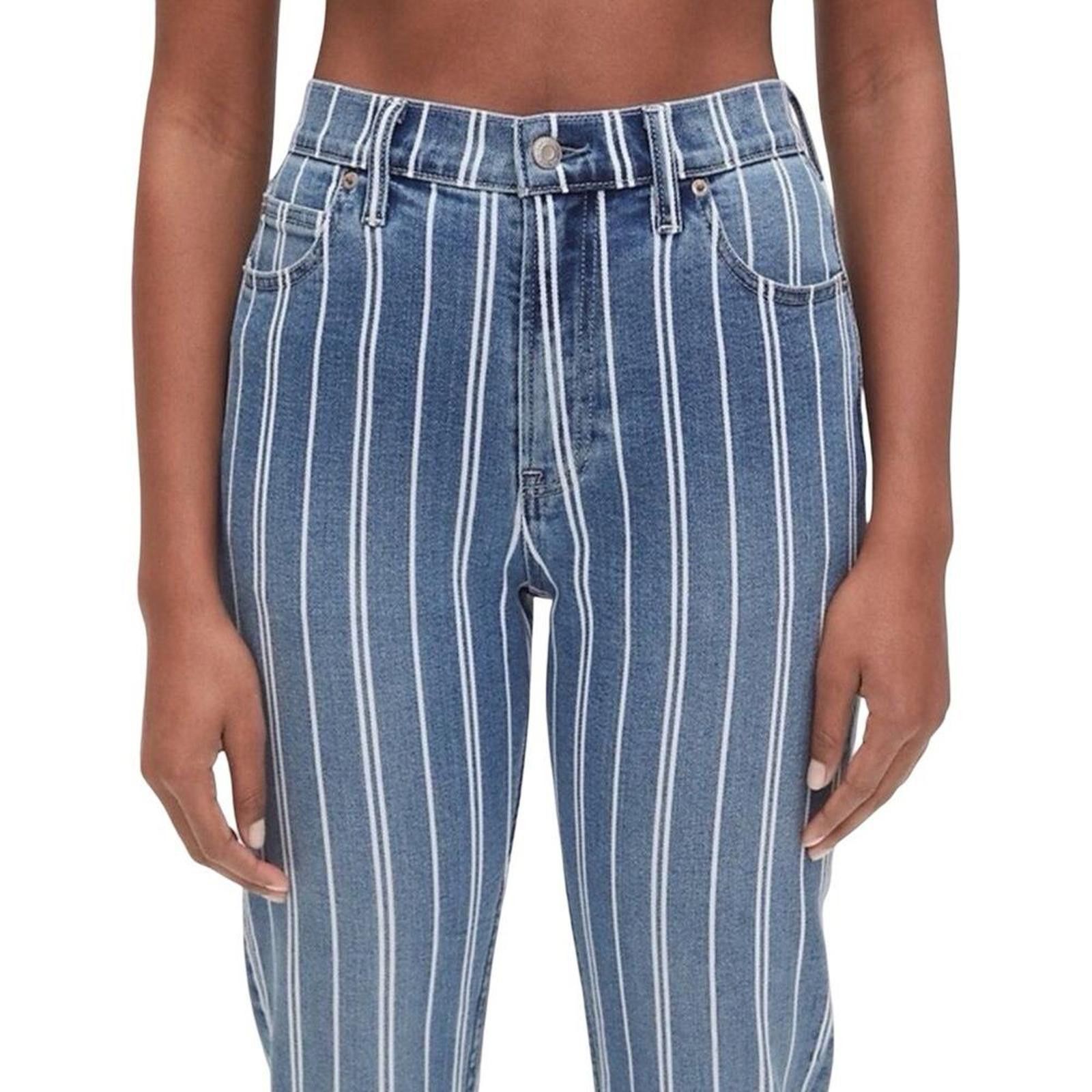 American Eagle Outfitters American Eagle Women's High-Waisted Striped Jeans Size 27" / US 4 / IT 40 - 2 Thumbnail