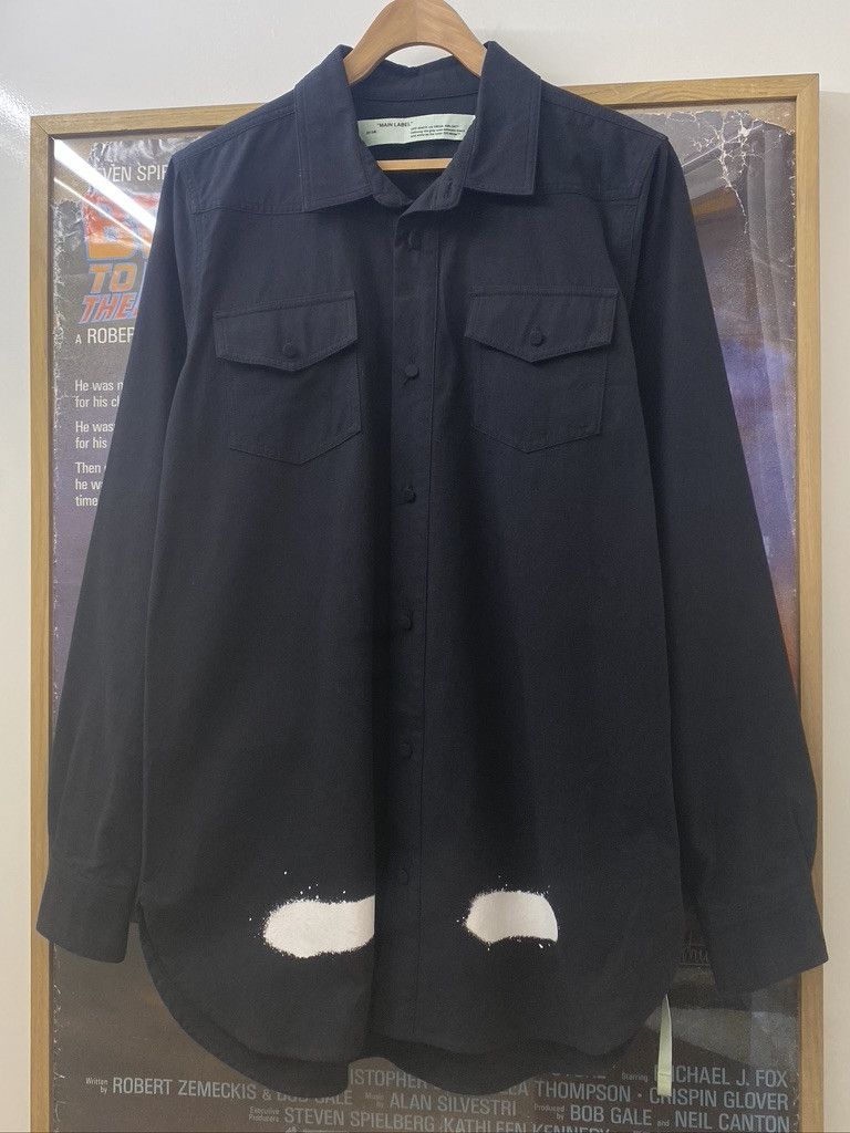 Off-White 2017 Off-White Virgil Abloh Spray Diagonals Overshirt Size US L / EU 52-54 / 3 - 3 Thumbnail