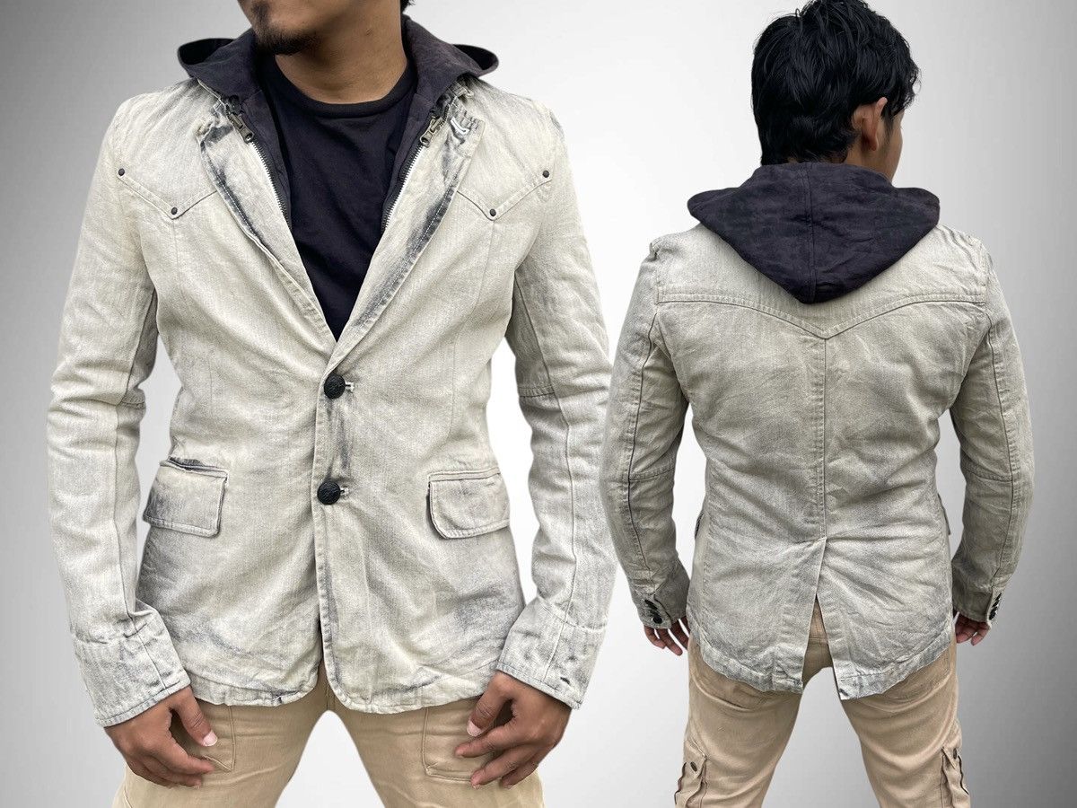 If Six Was Nine 🔥 In The Attic Homme Layered Style Hood Denim Jacket Size US M / EU 48-50 / 2 - 1 Thumbnail