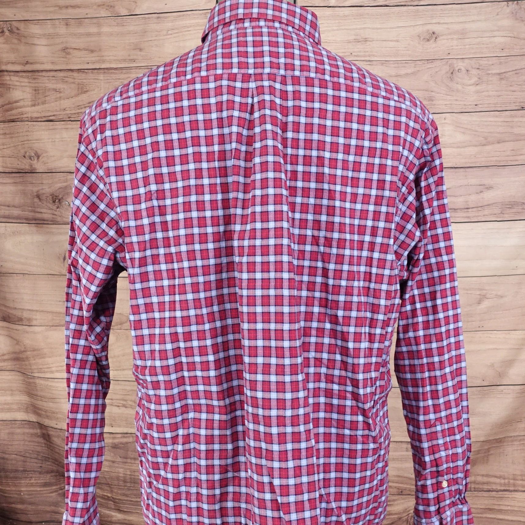 Roundtree & Yorke ROUND TREE & YORKE Plaid Button-Up Shirt, Long Sleeve, Red Blue, Men's Size L Size US L / EU 52-54 / 3 - 4 Thumbnail