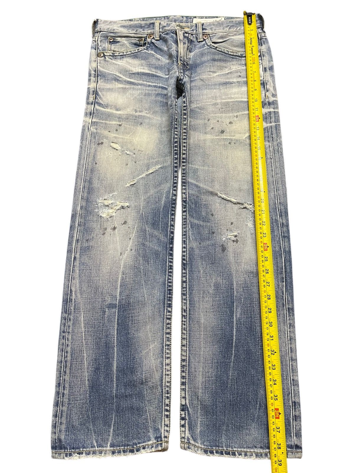 14th Addiction Vintage Japanese Brand Blue Faded Wash Distress Loose Jeans Size US 32 / EU 48 - 13 Thumbnail