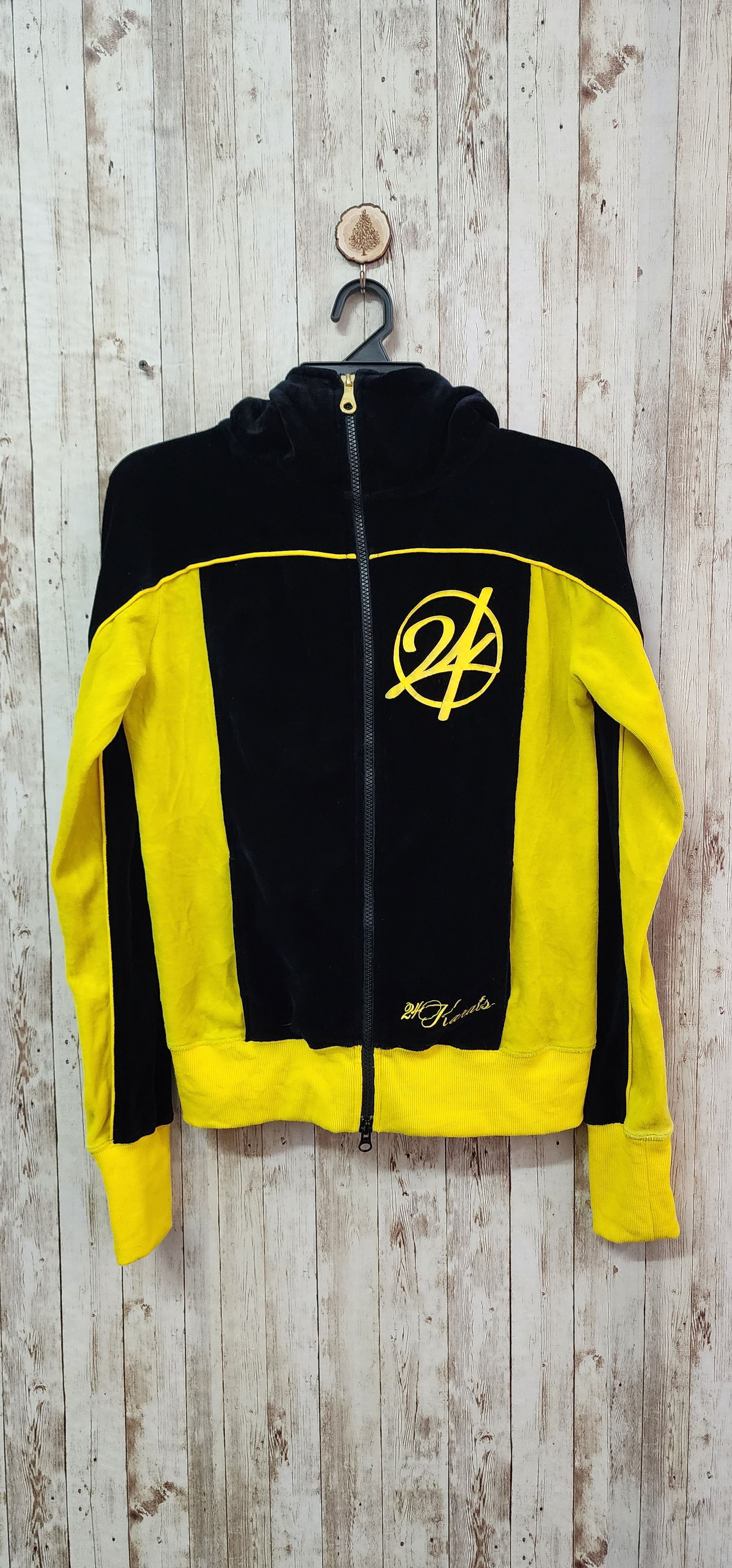 Japanese Brand Gold 24K Digger Velour Hoodie Size S / US 4 / IT 40 - 1 Thumbnail