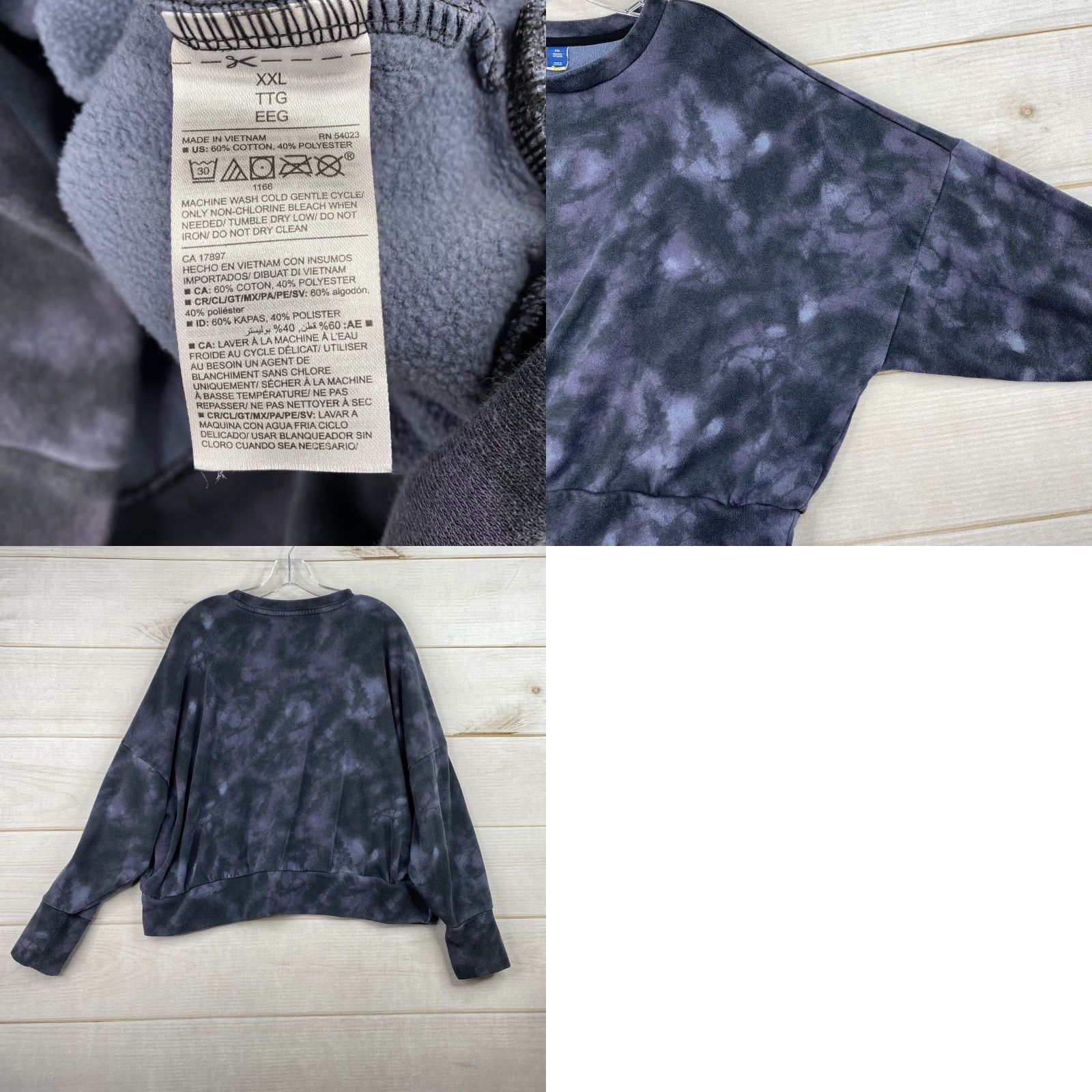 Old Navy Old Navy Sweatshirt Womens XXL Gray Blue Tie Dye Pullover Brushed Interior Crop Size XXL / US 16-18 / IT 52-54 - 8 Thumbnail