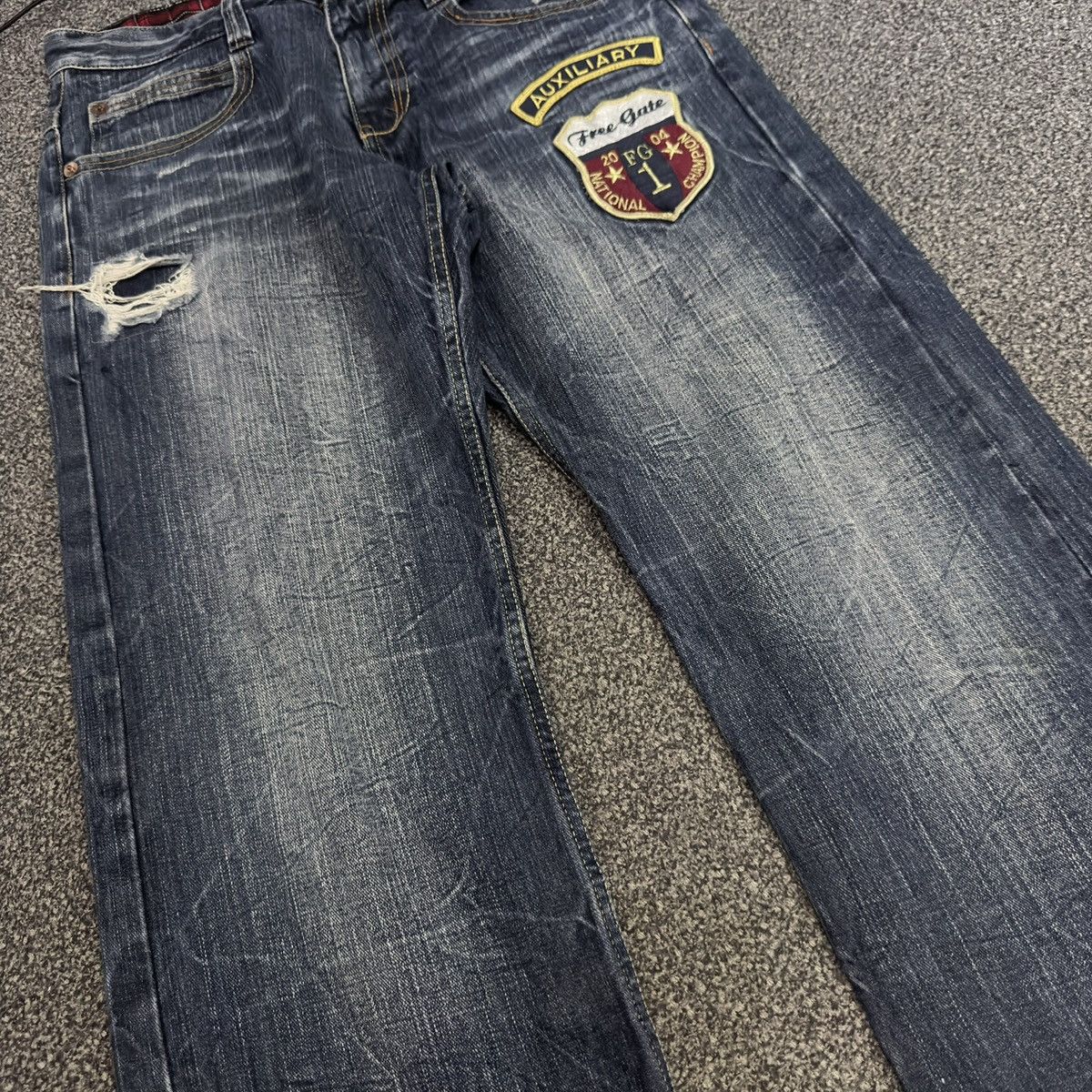 Seditionaries Vintage Japanese Patch Work Free Gate Whisker Clawmark Denim Size US 32 / EU 48 - 4 Thumbnail