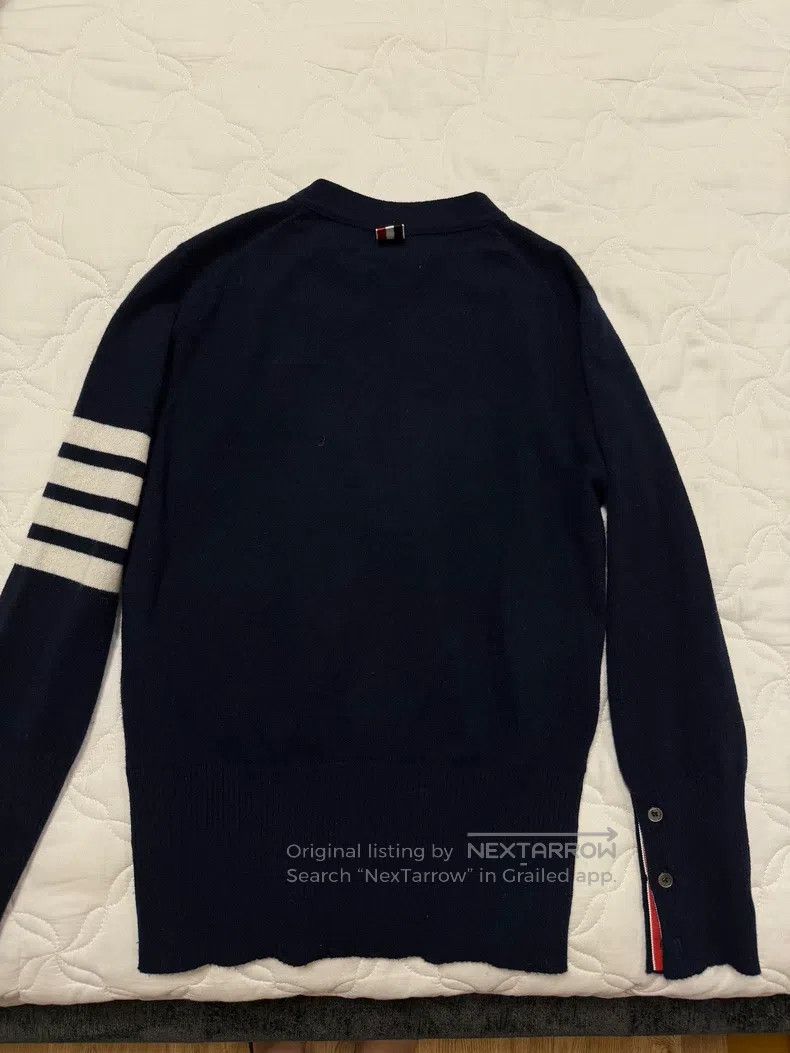 Other Thom Browne Blue grey cashmere cardigan sweater Size M / US 6-8 / IT 42-44 - 4 Thumbnail