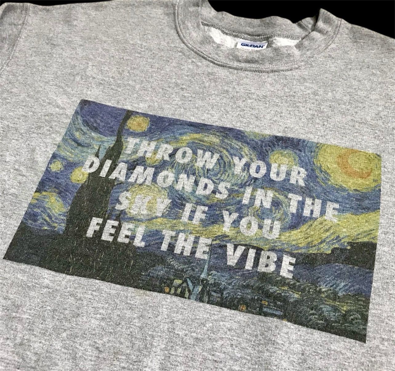 Rap Tees Vintage Y2K Diamonds Sierra Leone Kanye West lyrics Van Gogh Size US M / EU 48-50 / 2 - 2 Thumbnail