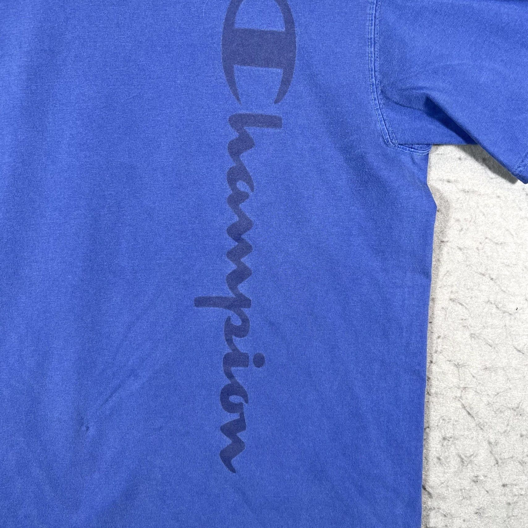 Champion A1 Champion Authentic Spellout Shirt Adult Medium Blue 100% Cotton Mens T-Shirt Crew Neck Short Sleeve Regular Fit 8/10 Vintage Size US M / EU 48-50 / 2 - 4 Thumbnail