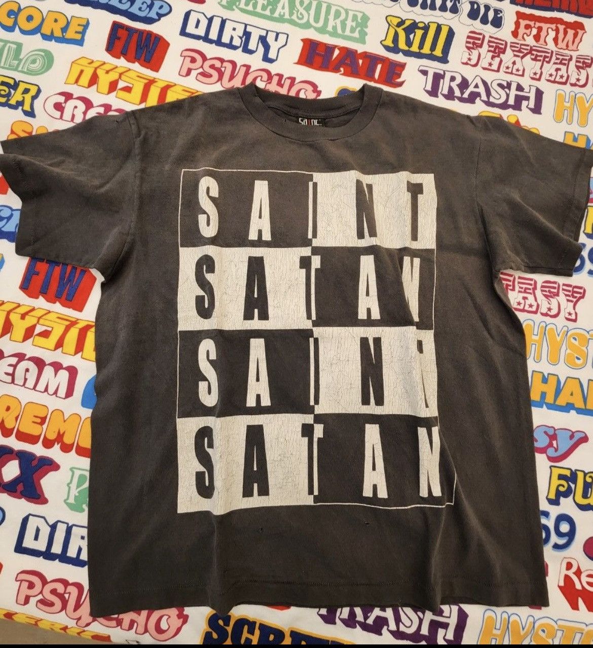 image of Never Worn Saint Michael “Saint” T-Shirt - Size L in Black, Men's