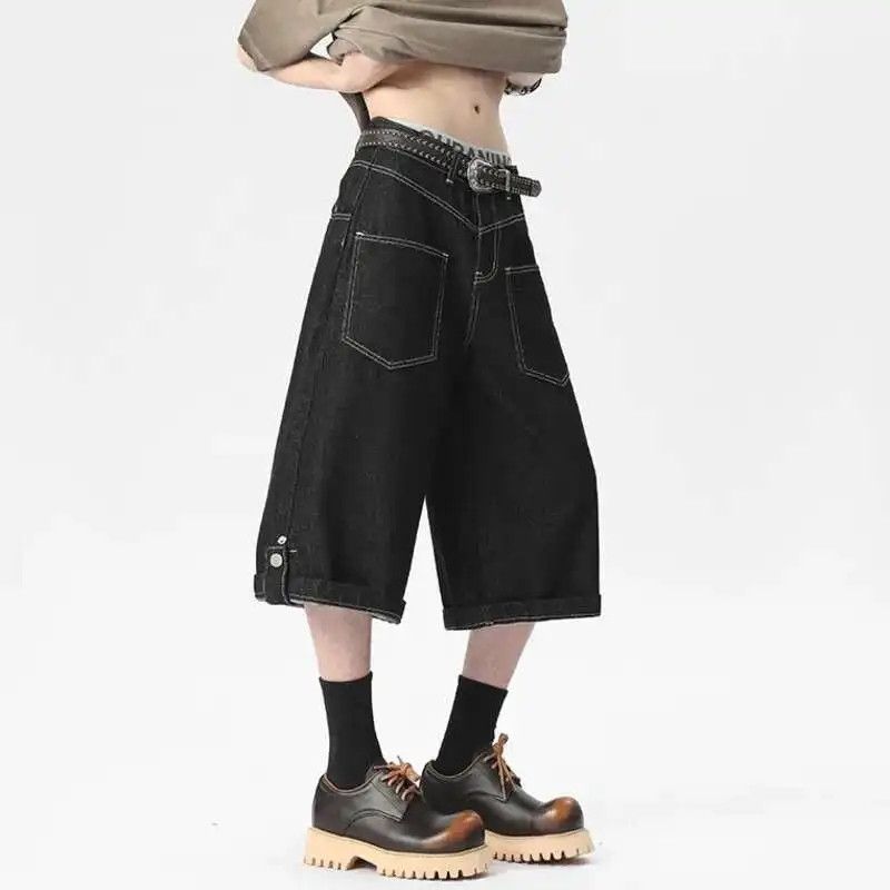Japanese Brand × Jean Denim Shorts Straight Leg Design Buckle Size US 28 / EU 44 - 2 Thumbnail