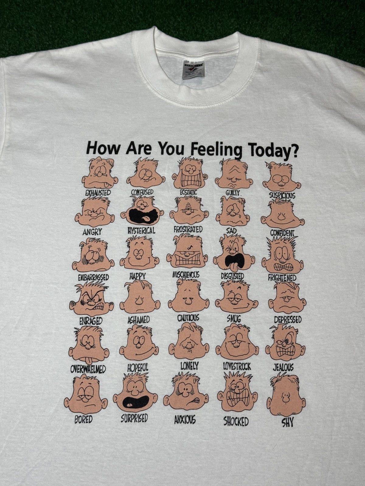 Vintage How Are You Feeling Today Emotion Vintage 90s XL T Shirt Size US XL / EU 56 / 4 - 2 Thumbnail