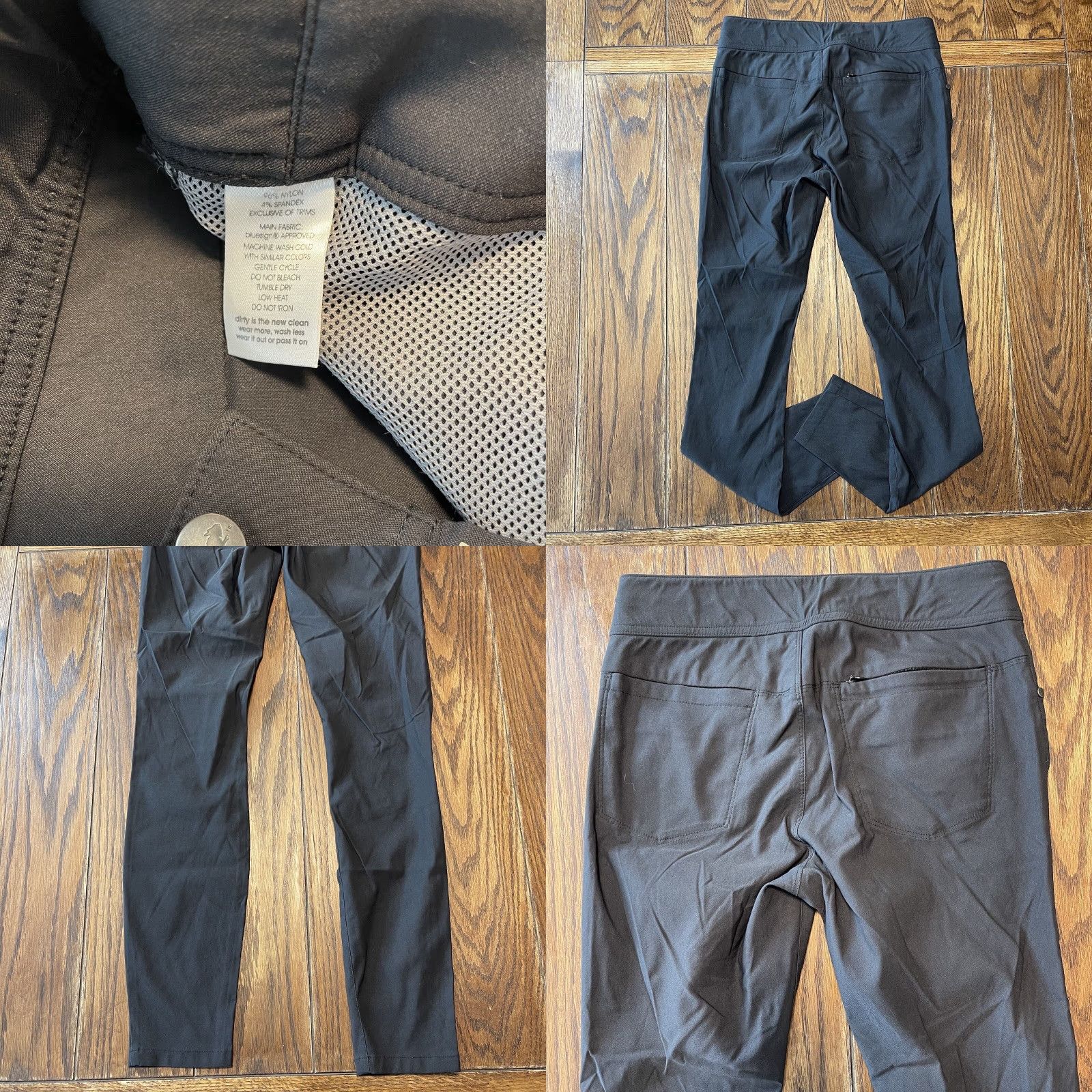 CO Toad and Co Women’s Flextime Skinny Pant Black Size 6 Nylon Stretch Button Button Front Zipper Flat Front Chino Slim Leg 30 in Inseam Women Size 28" / US 6 / IT 42 - 8 Thumbnail