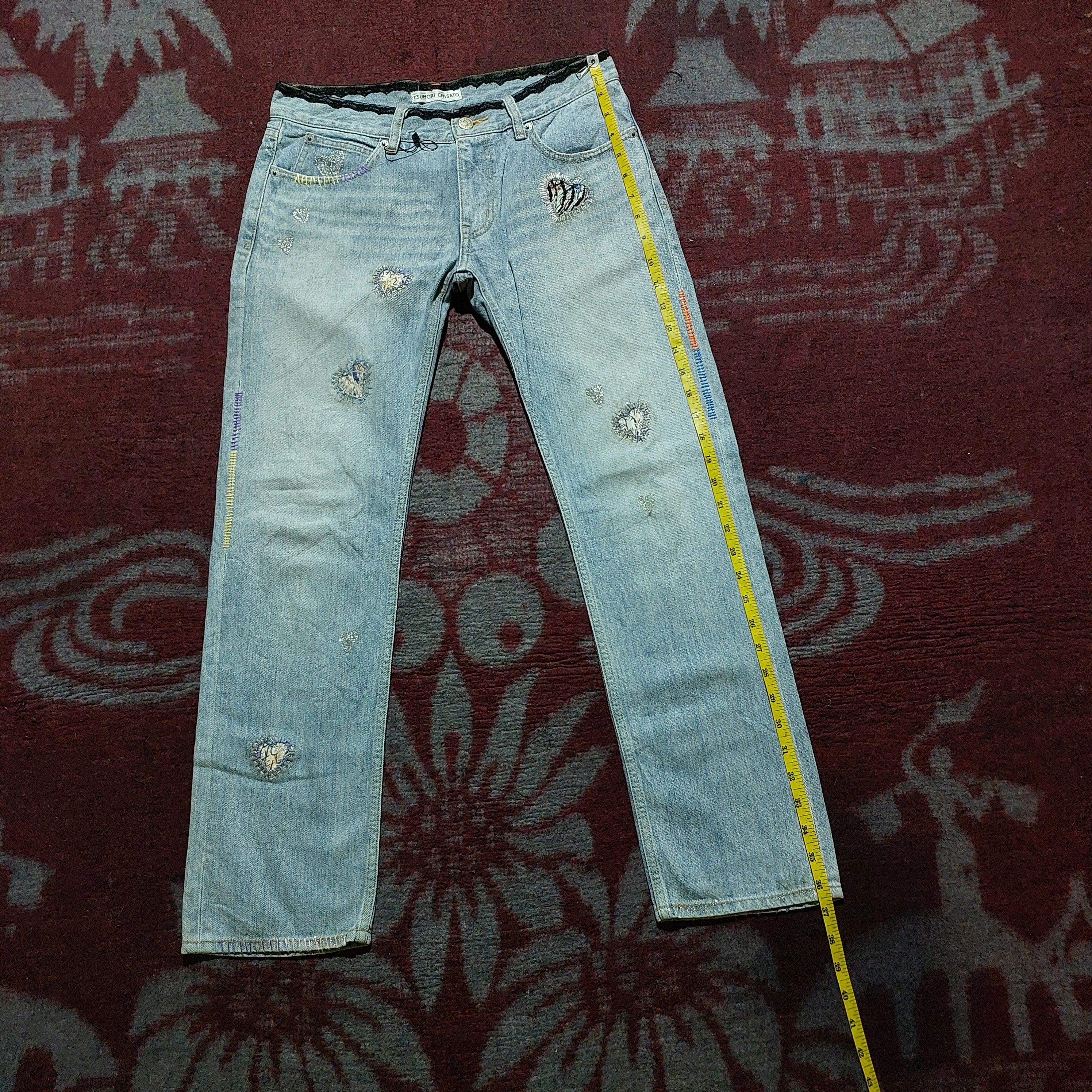 Issey Miyake vintage Tsumori Chisato heart patch blue jeans Size 30" / US 8 / IT 44 - 13 Thumbnail