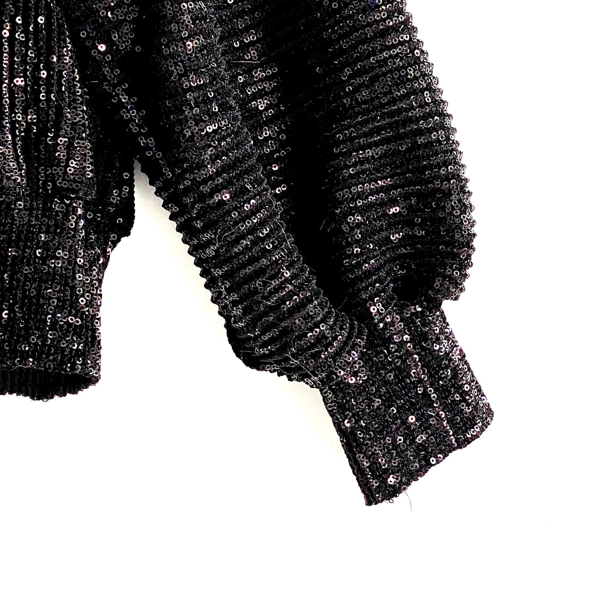 Rta RtA Pippa Black Sequin Long-Sleeve Top Size XXS, New with t Size XXS / US 00 / IT 34 - 12 Thumbnail