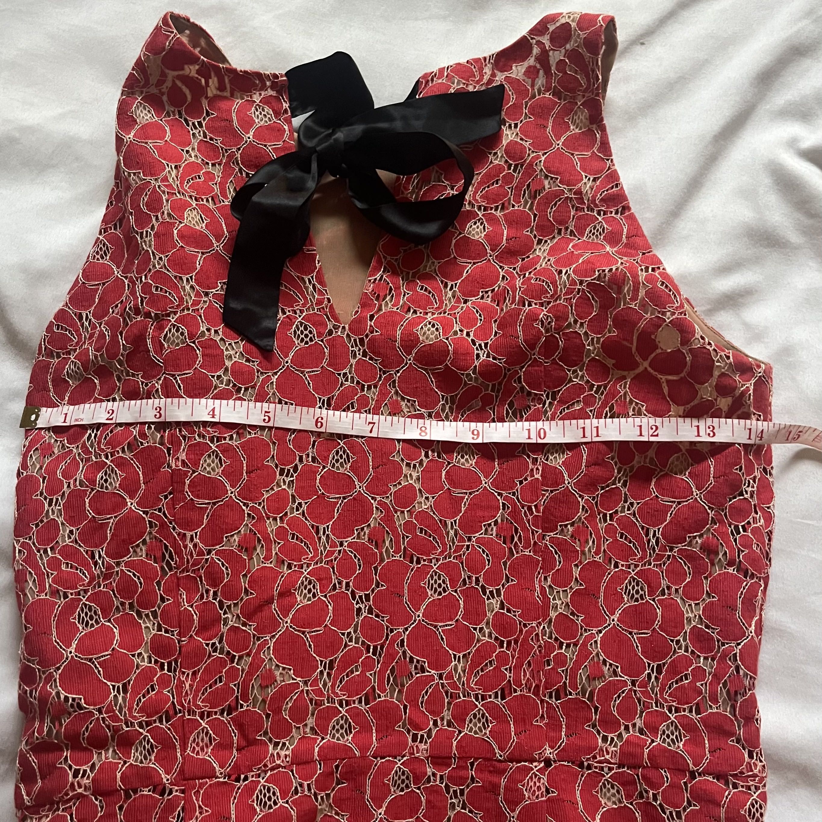 Massimo Dutti Massimo Dutti Red and Tan Flower Dress Size XL / US 12-14 / IT 48-50 - 6 Thumbnail