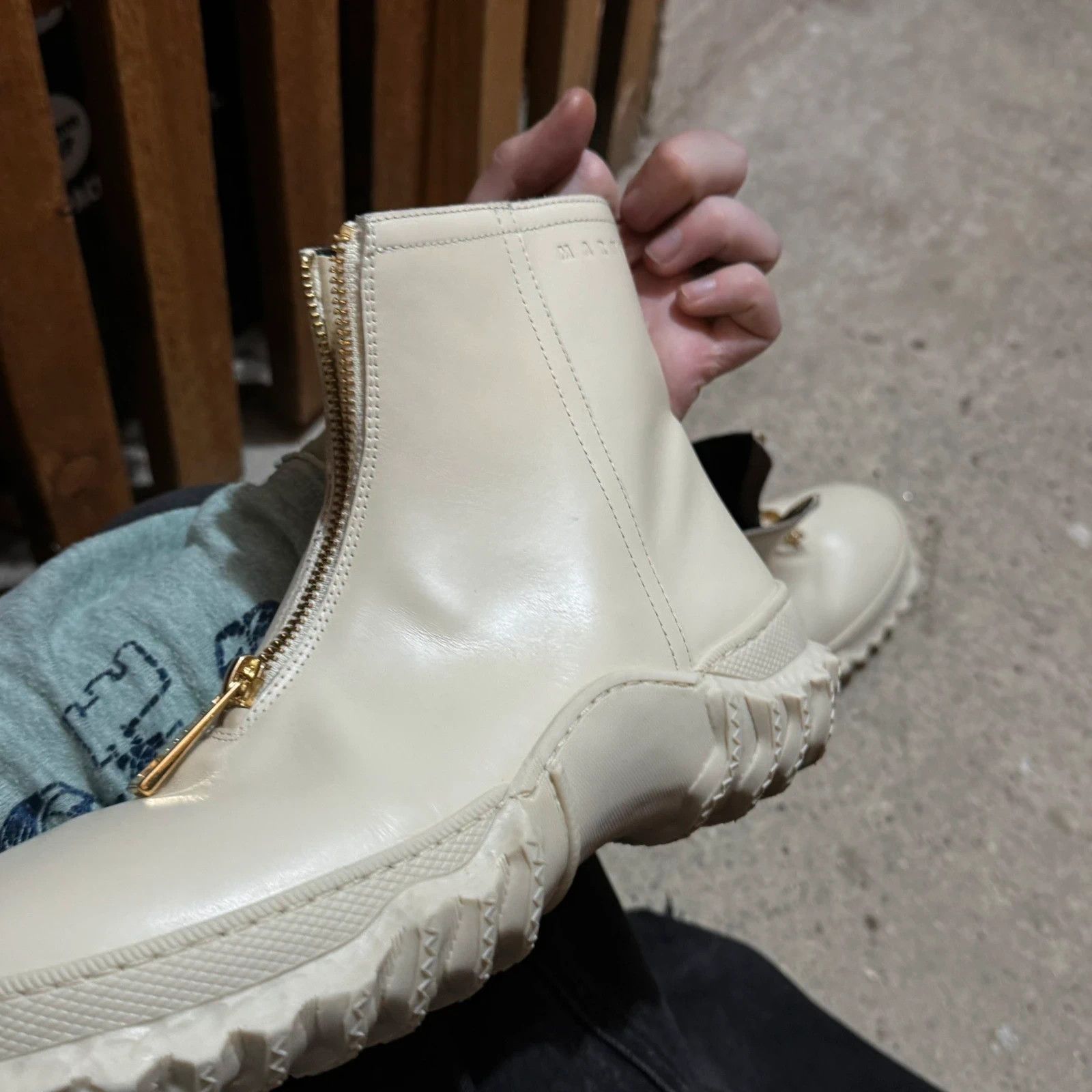 Marni Marni front zip white platform leather ankle boots Size US 8 / IT 38 - 11 Thumbnail