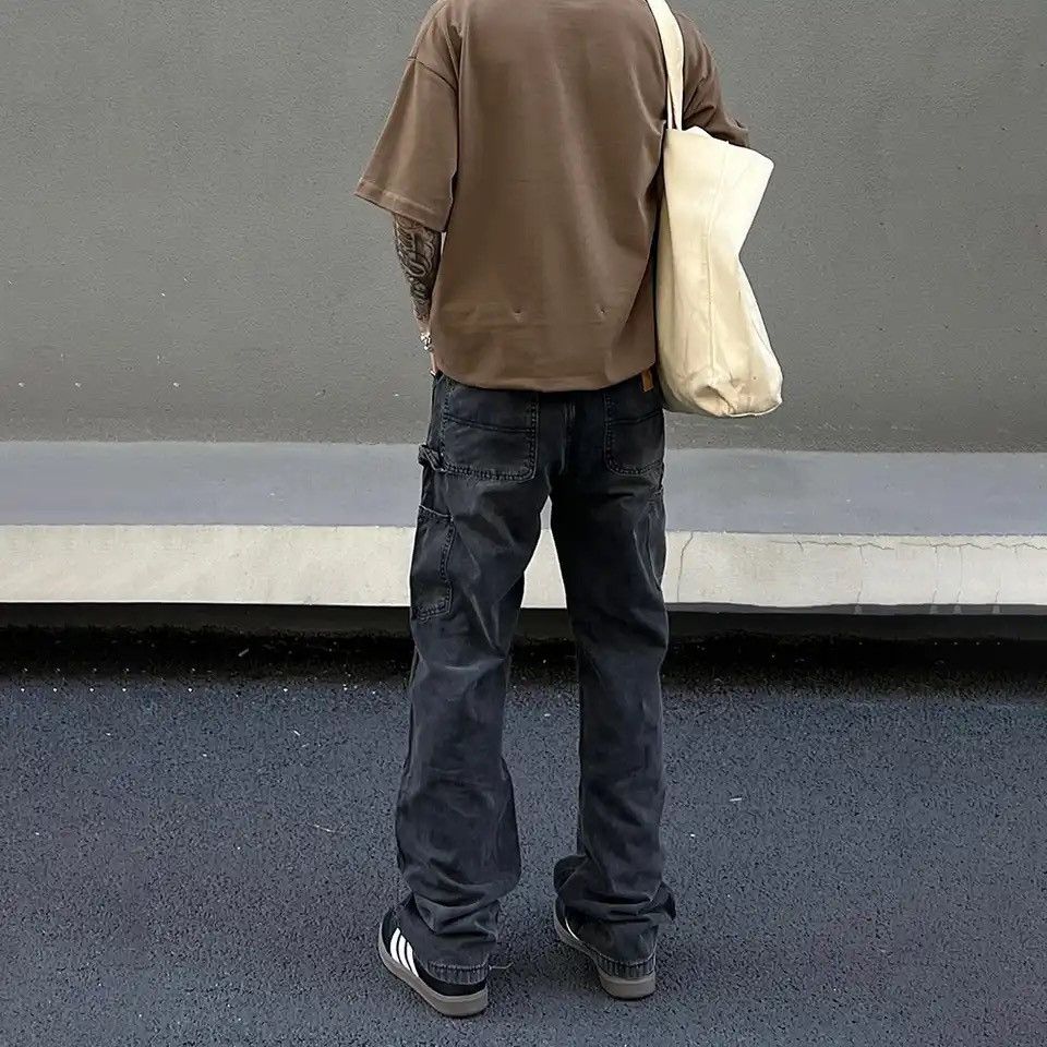 Japanese Brand × Vintage Streetwear Casual Pants Mens Y2k Black Straight-leg Size US 27 - 2 Thumbnail