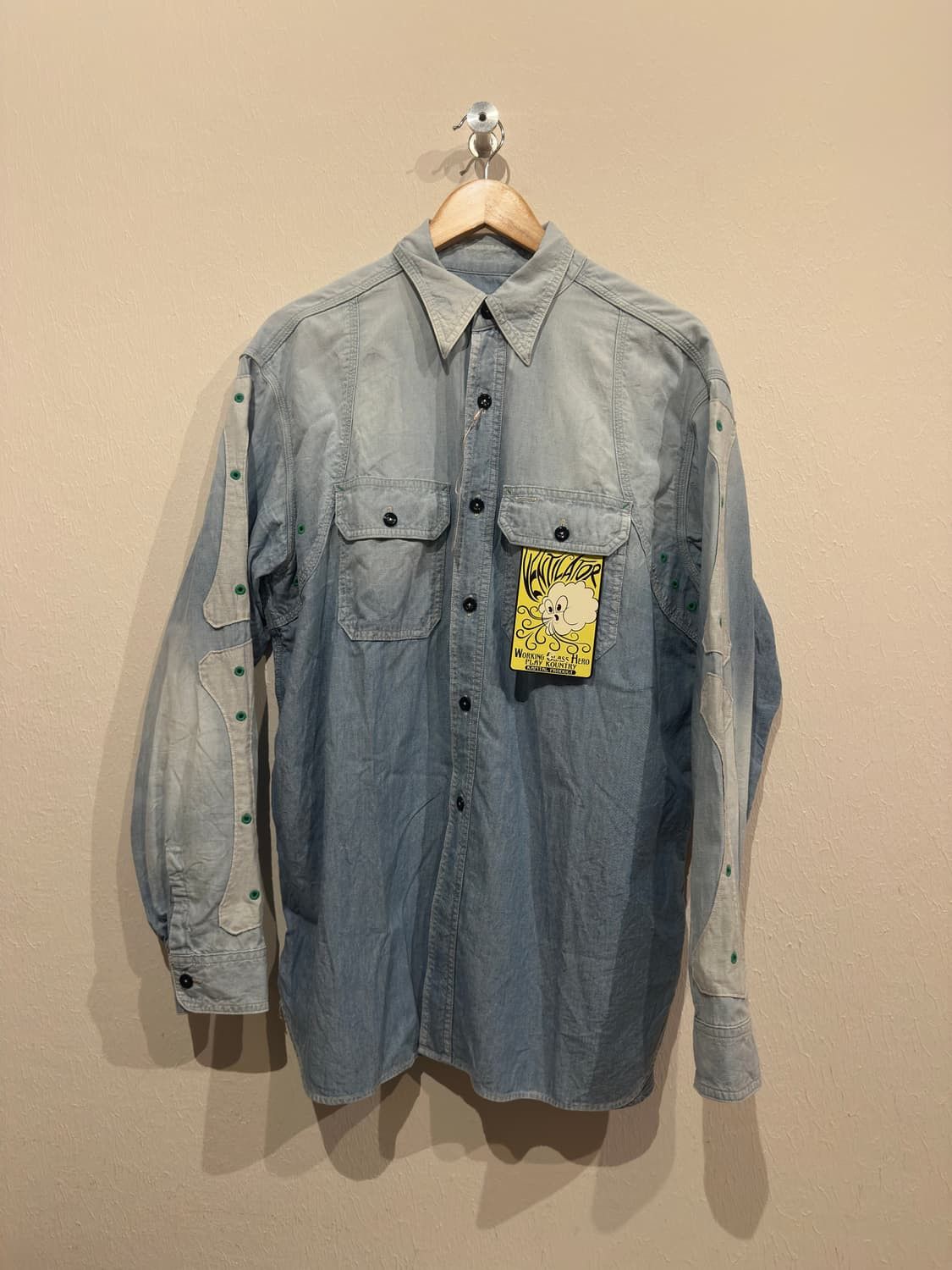 Kapital KAPITAL Chambray BONE Patch Ventilator Work Shirt Size US L / EU 52-54 / 3 - 1 Thumbnail