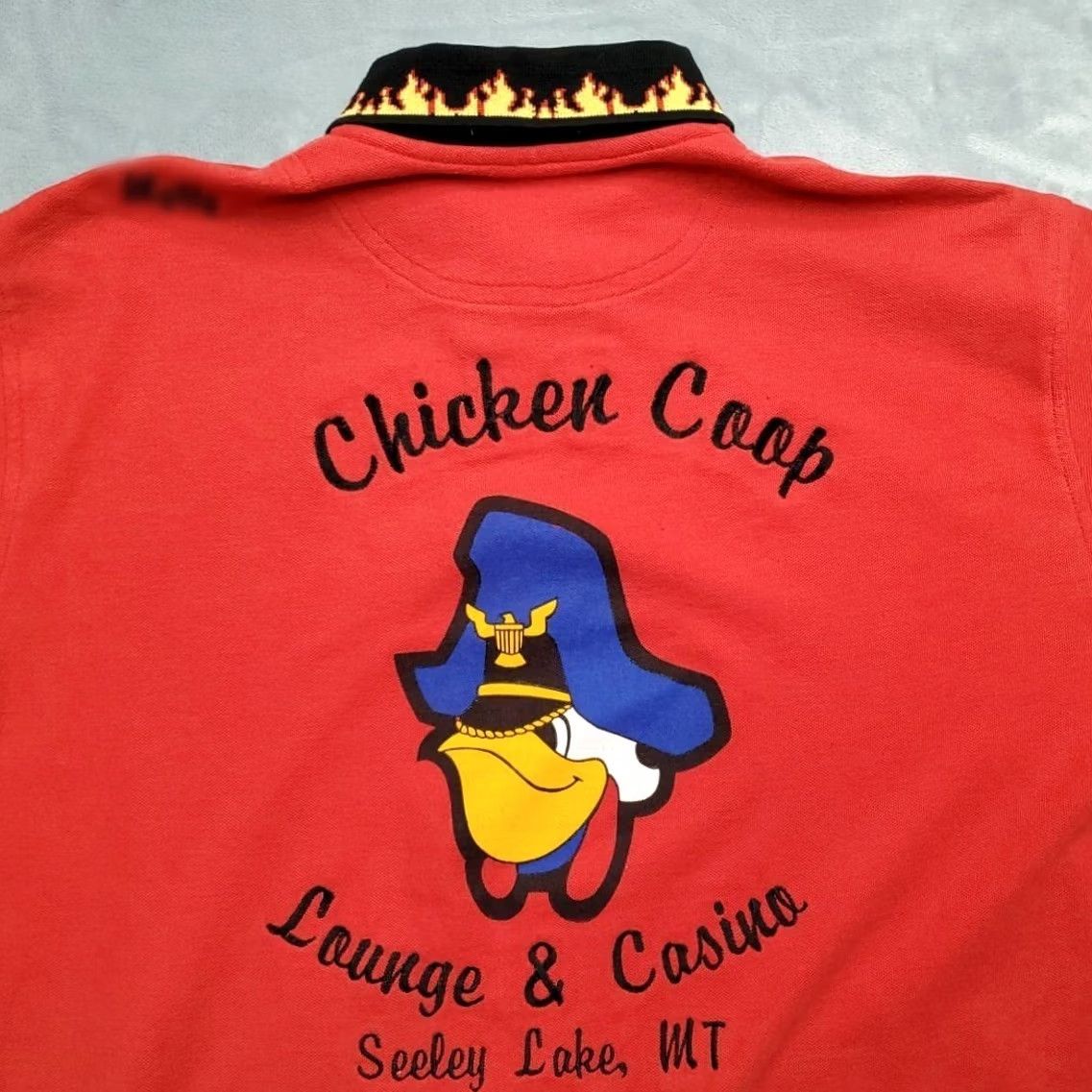 Vintage VINTAGE Chicken Coop Lounge Casino Shirt Seely Lake Montana XL Flames Collar Cuffs Size US XL / EU 56 / 4 - 6 Thumbnail