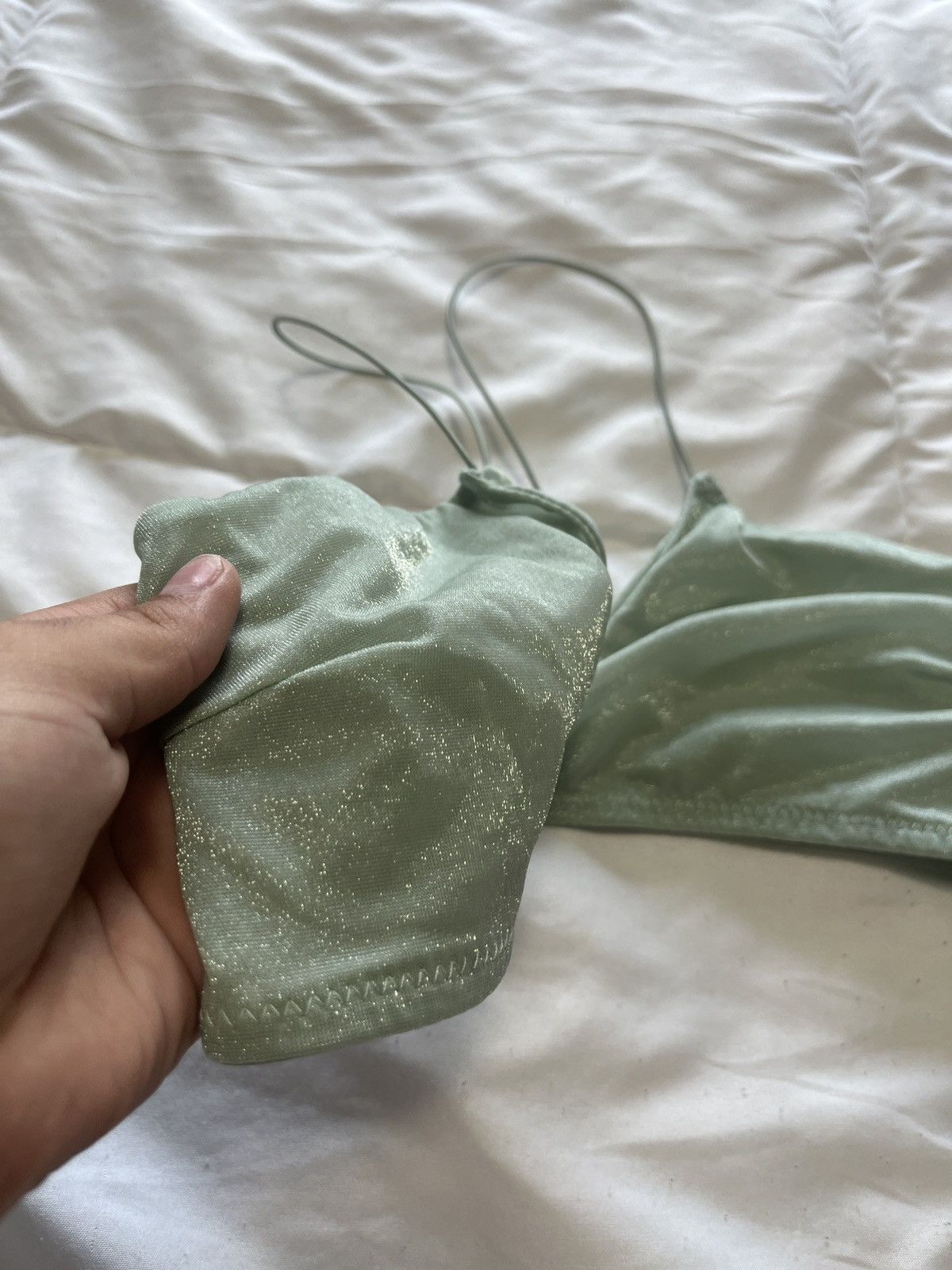 Cotton On sparkly sage green bra Size S / US 4 / IT 40 - 2 Thumbnail