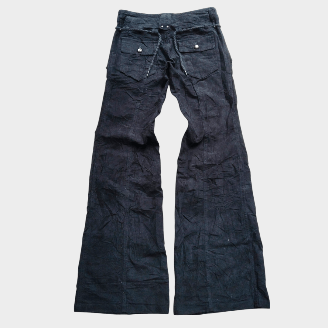 14th Addiction × If Six Was Nine × Le Grande Bleu (L.G.B.) Jet label velvet drawstring flare pant Size US 29 - 2 Thumbnail
