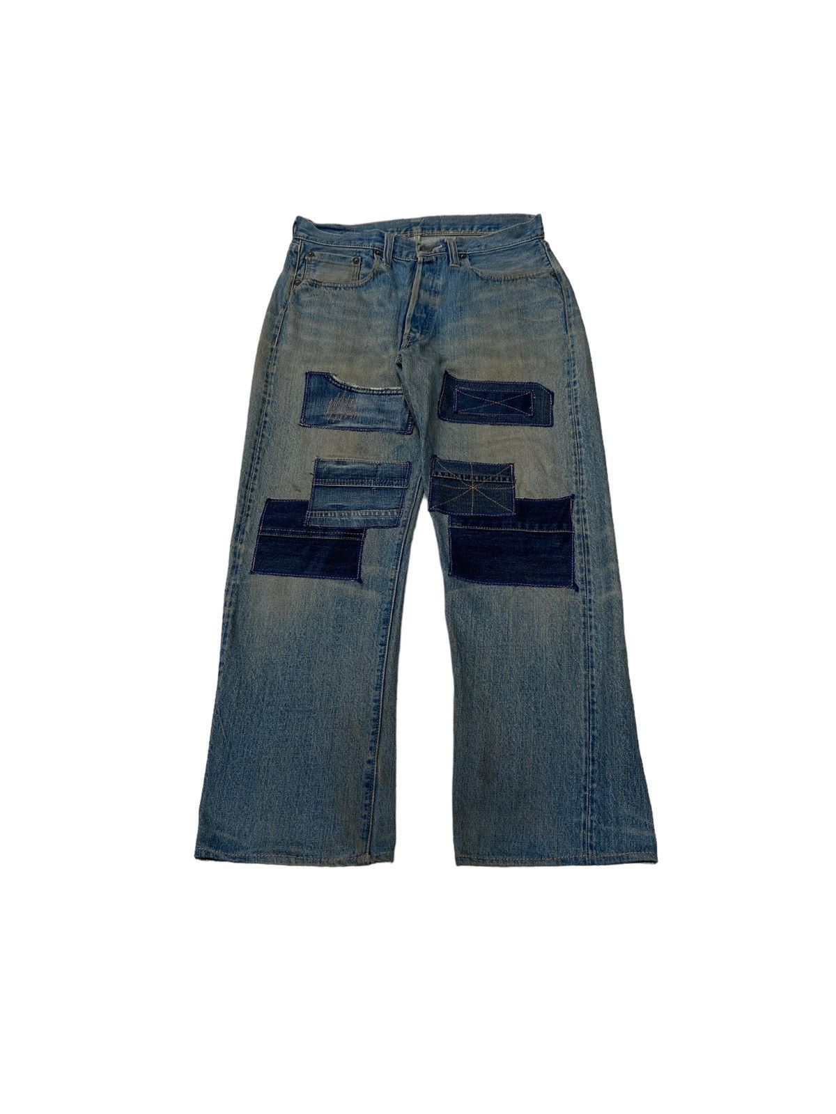 Vintage Vintage Japanese Brand Sugar Cane Pathwork Jeans 1990s Size US 30 / EU 46 - 1 Thumbnail